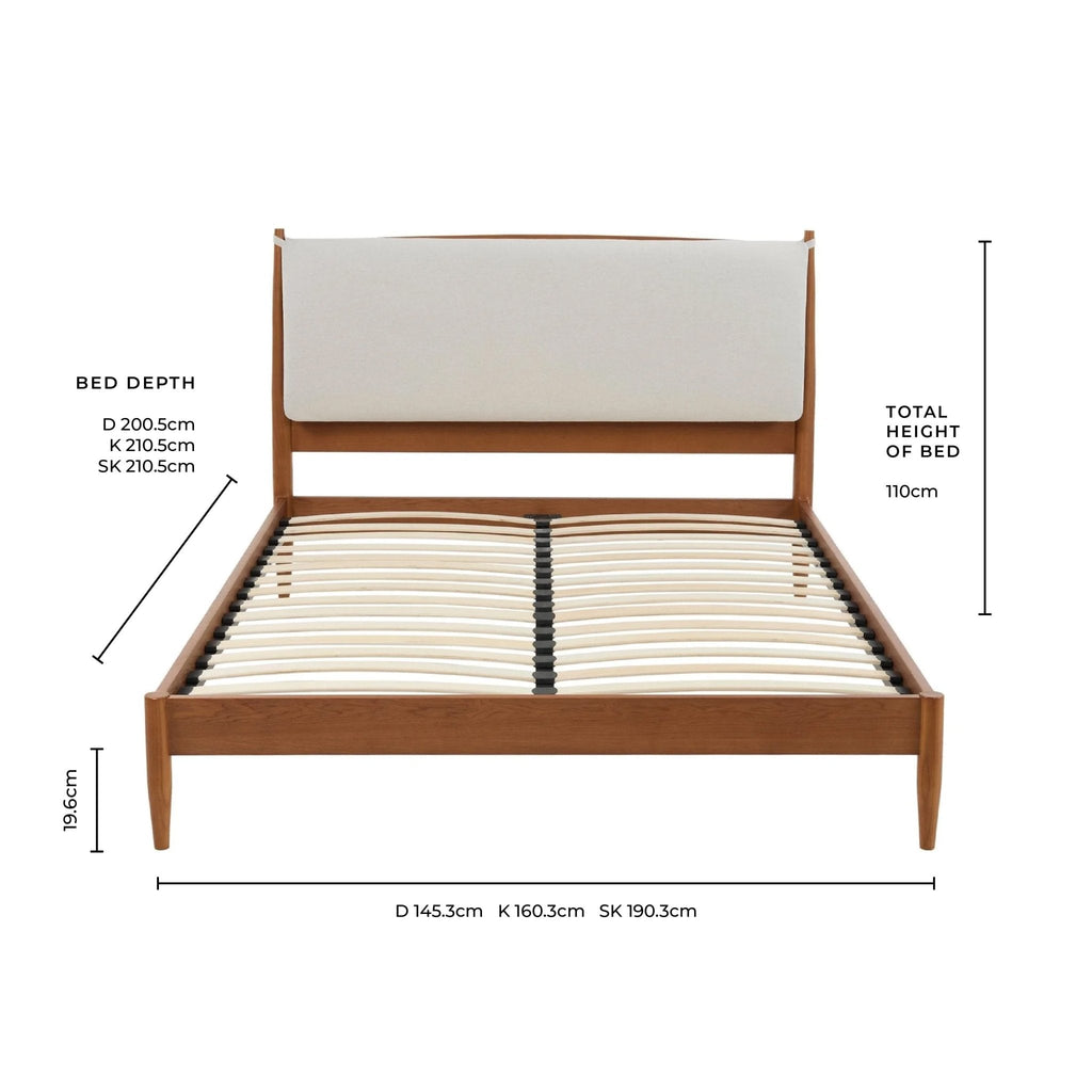 Rotterdam Light Wood Bed Frame - Cappuccino