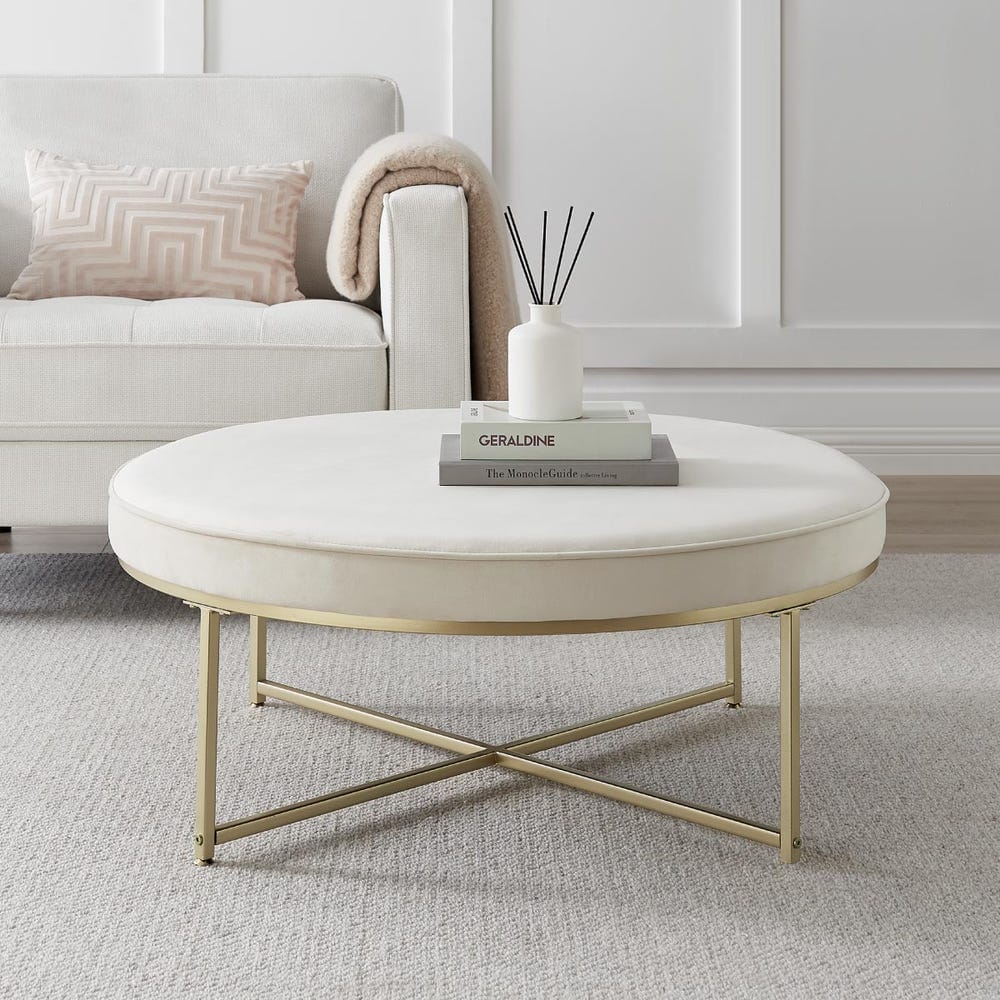 Northwich Round Pouffe - Ecru