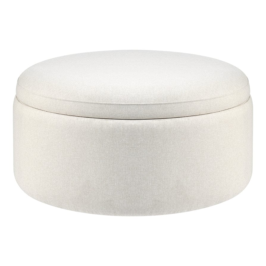 Stockton Round Storage Pouffe - Linen Natural
