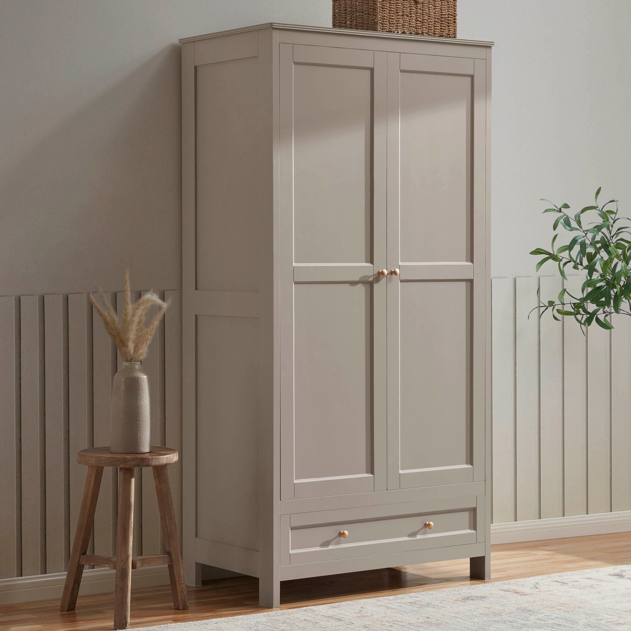 Ruby 2 Door Wardrobe with Drawer - Taupe