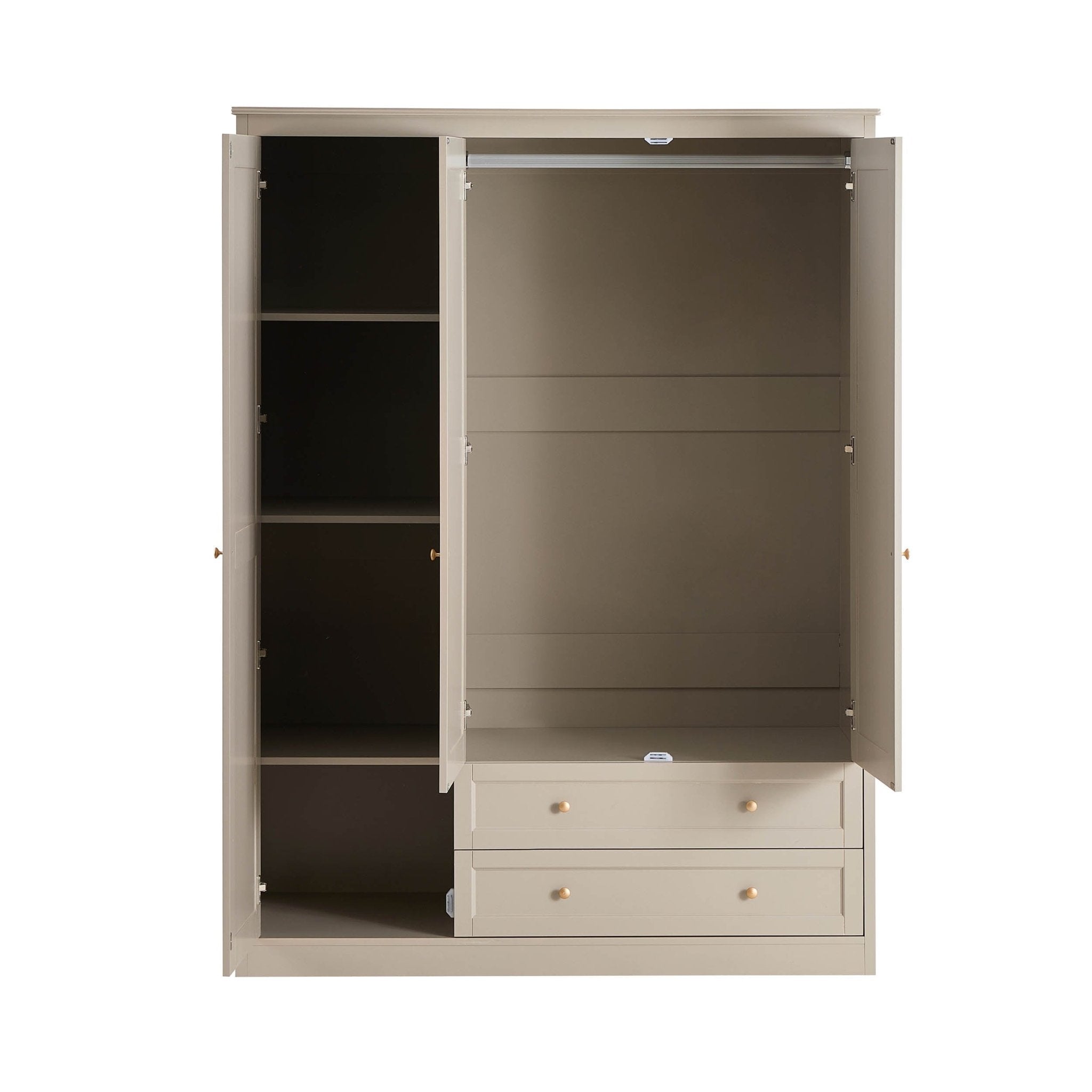 Ruby 3 Door Wardrobe with Drawers - Taupe
