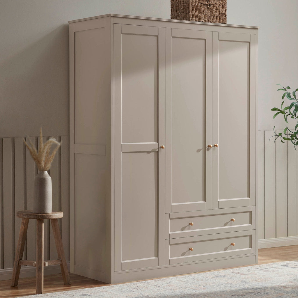 Ruby 3 Door Wardrobe with Drawers - Taupe