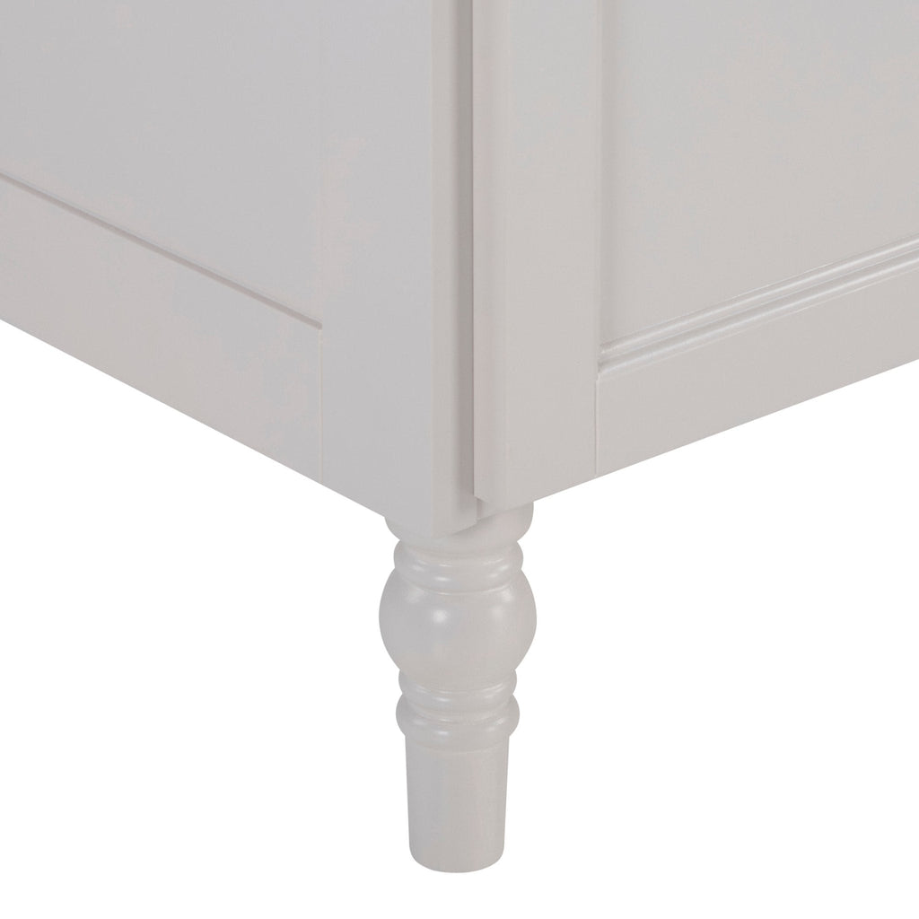 Ruby Storage Cupboard with Seat - Stone Grey