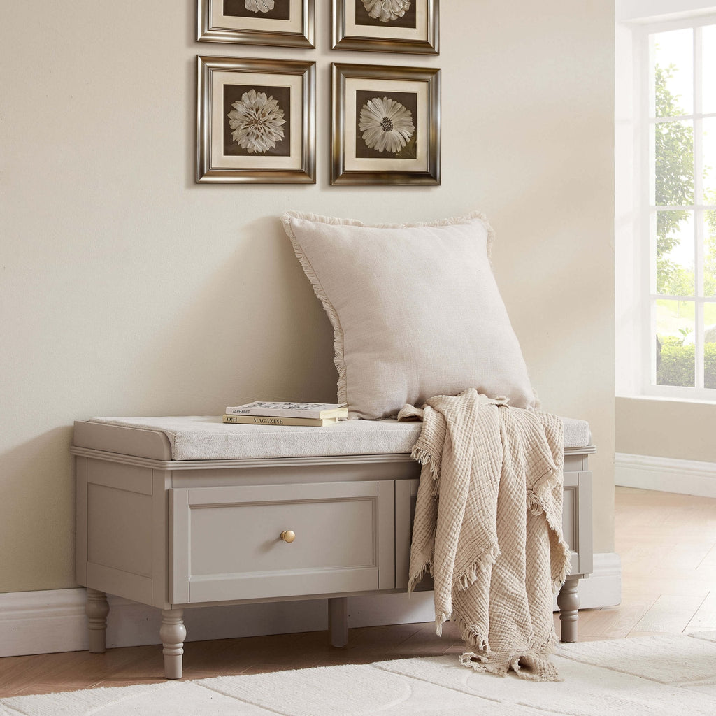 Ruby Storage Cupboard With Seat - Taupe