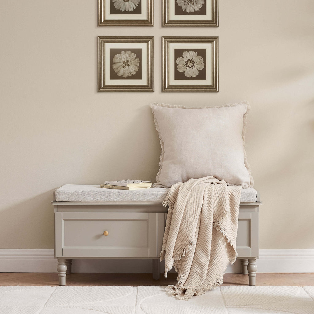 Ruby Storage Cupboard With Seat - Taupe