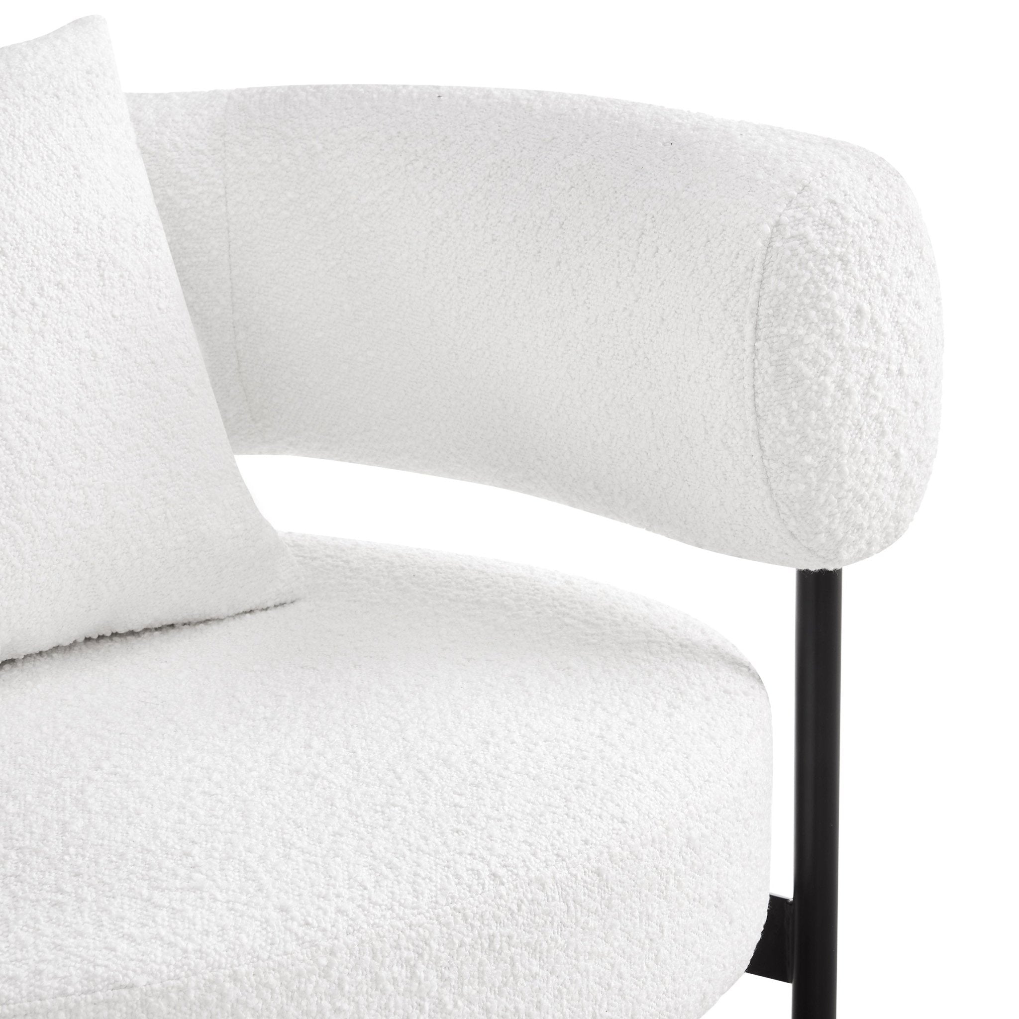 Sabrina Boucle Accent Chair - Off White