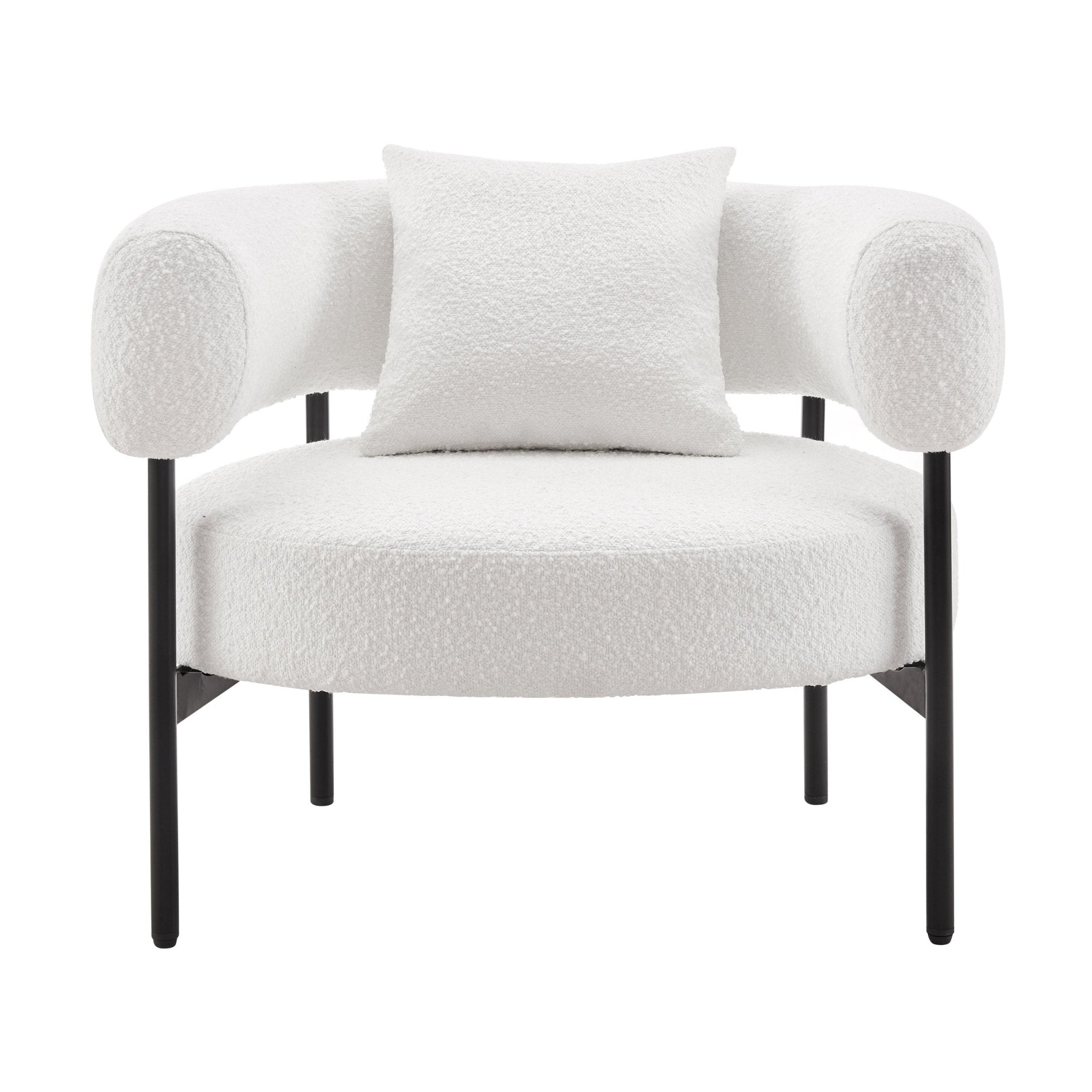 Sabrina Boucle Accent Chair - Off White
