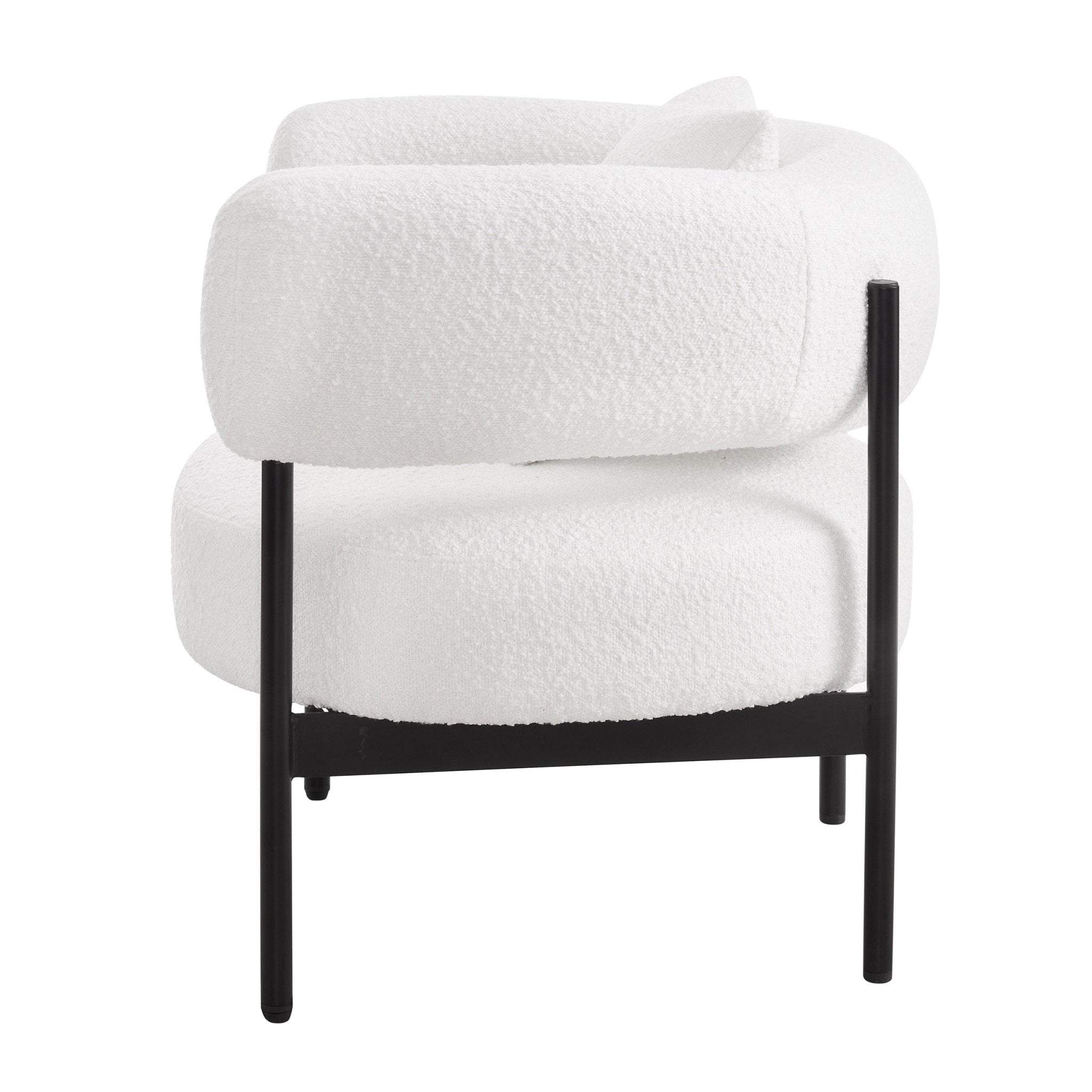 Sabrina Boucle Accent Chair - Off White