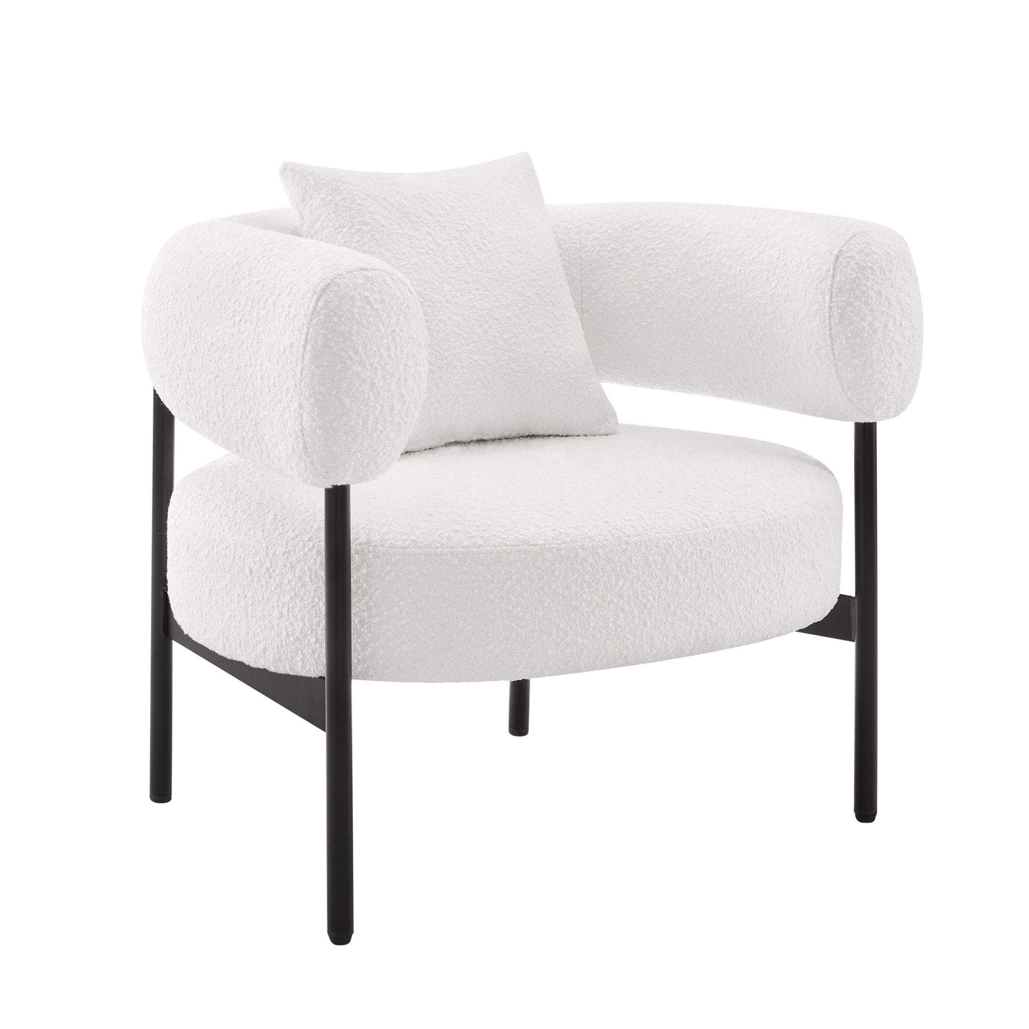 Sabrina Boucle Accent Chair - Off White