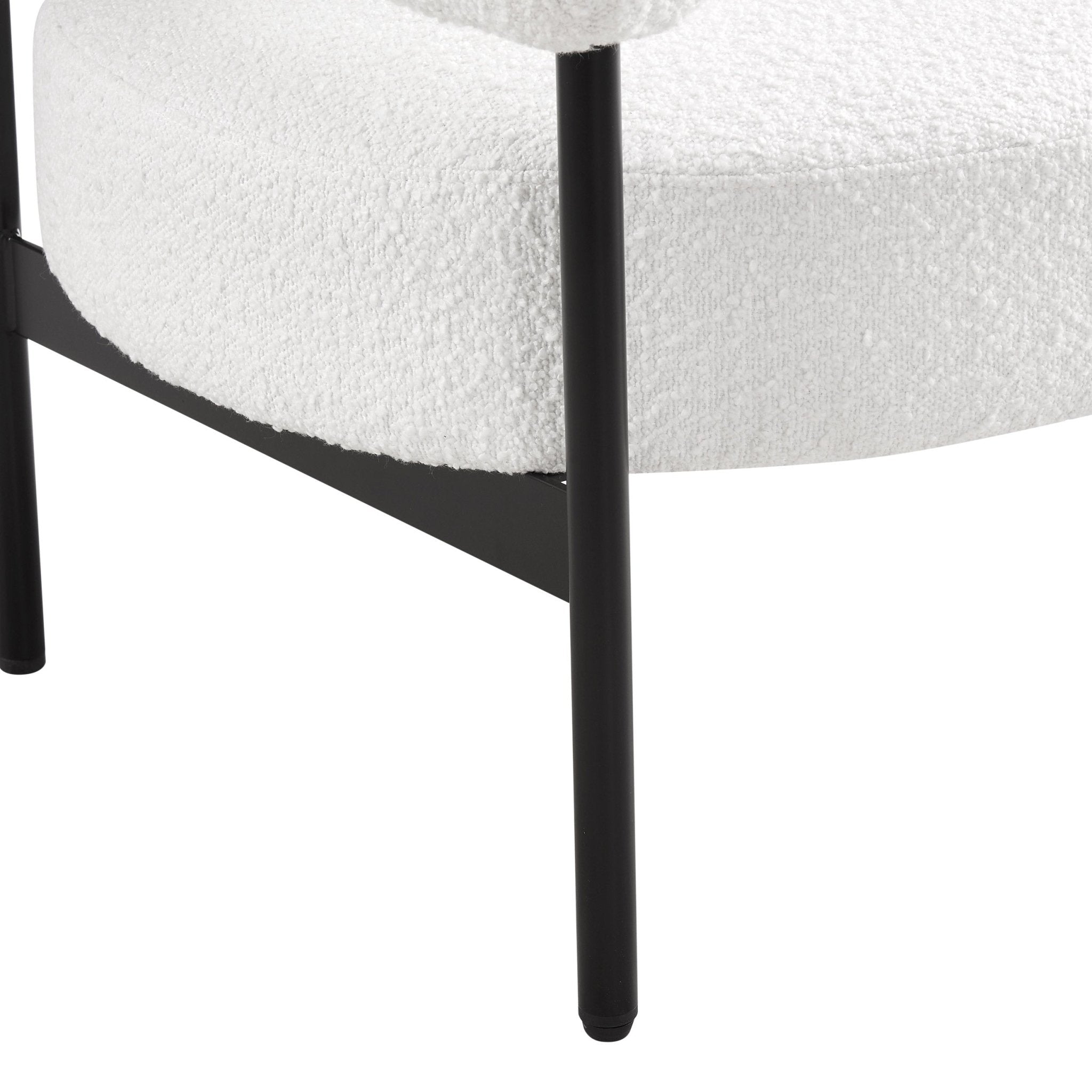 Sabrina Boucle Accent Chair - Off White