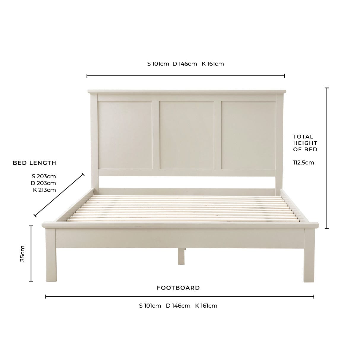 Salcombe Bed Frame - Stone