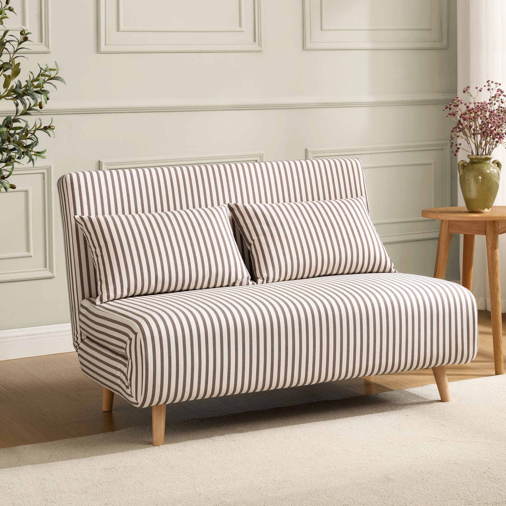 Seattle Double Click Clack Sofa Bed - Chocolate Stripe