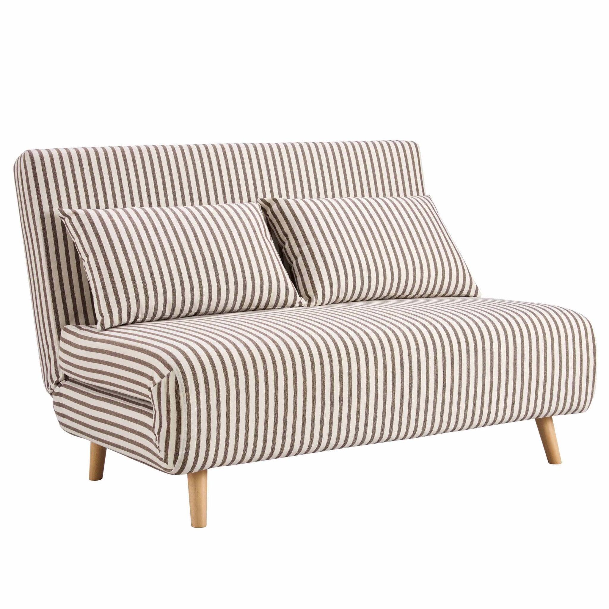 Seattle Double Click Clack Sofa Bed - Chocolate Stripe