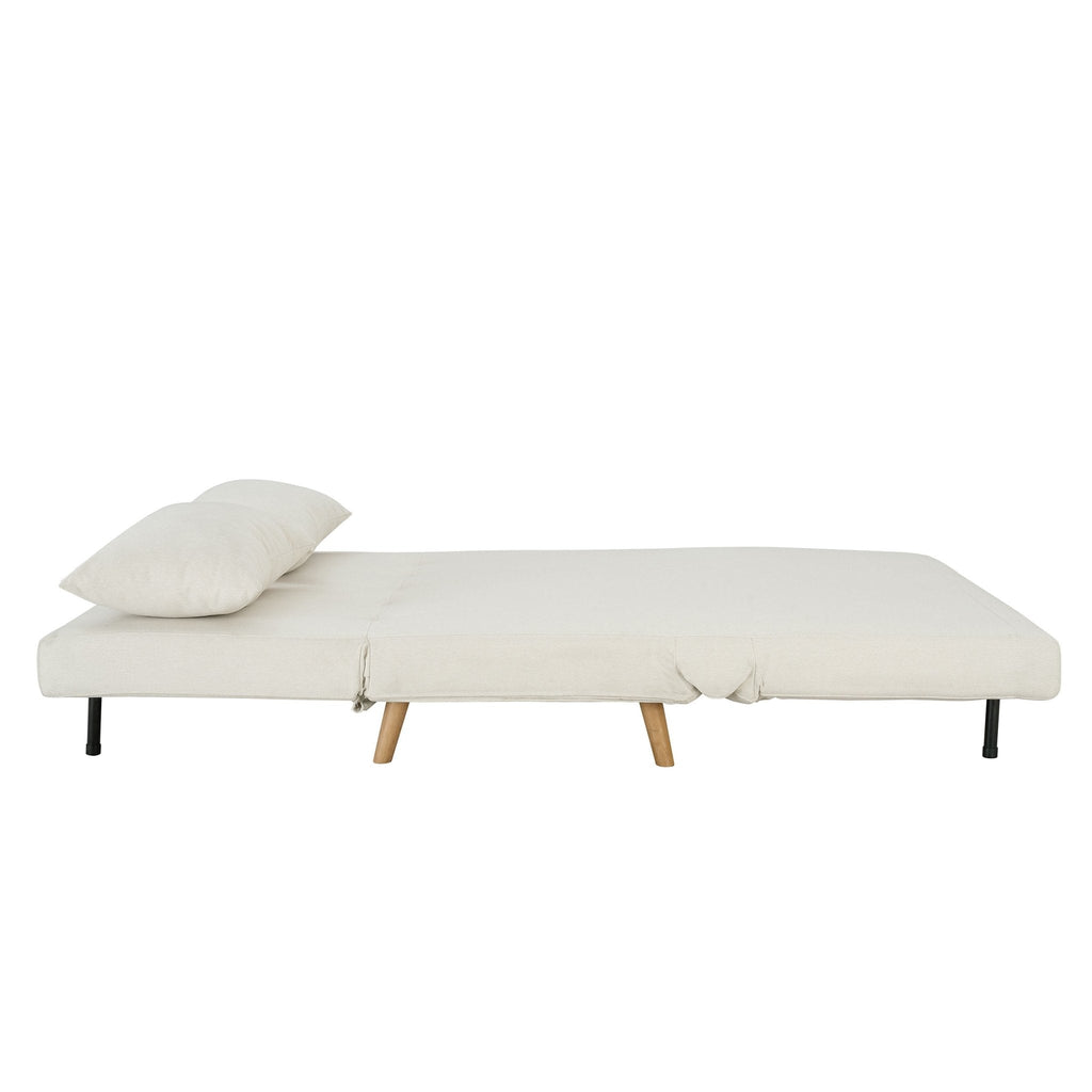 Seattle Double Click Clack Sofa Bed - Cream Linen