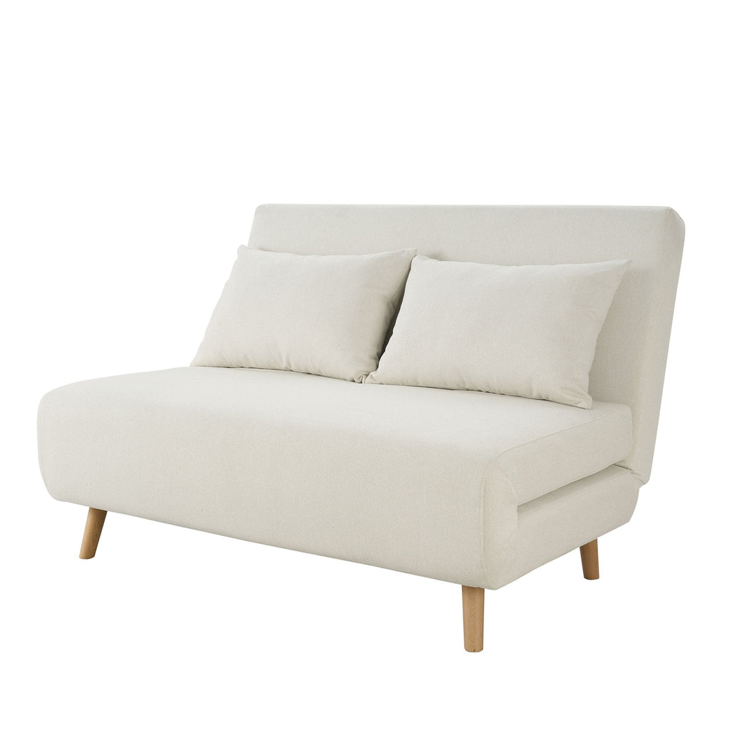 Seattle Double Click Clack Sofa Bed - Cream Linen