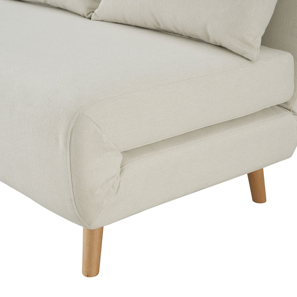 Seattle Double Click Clack Sofa Bed - Cream Linen