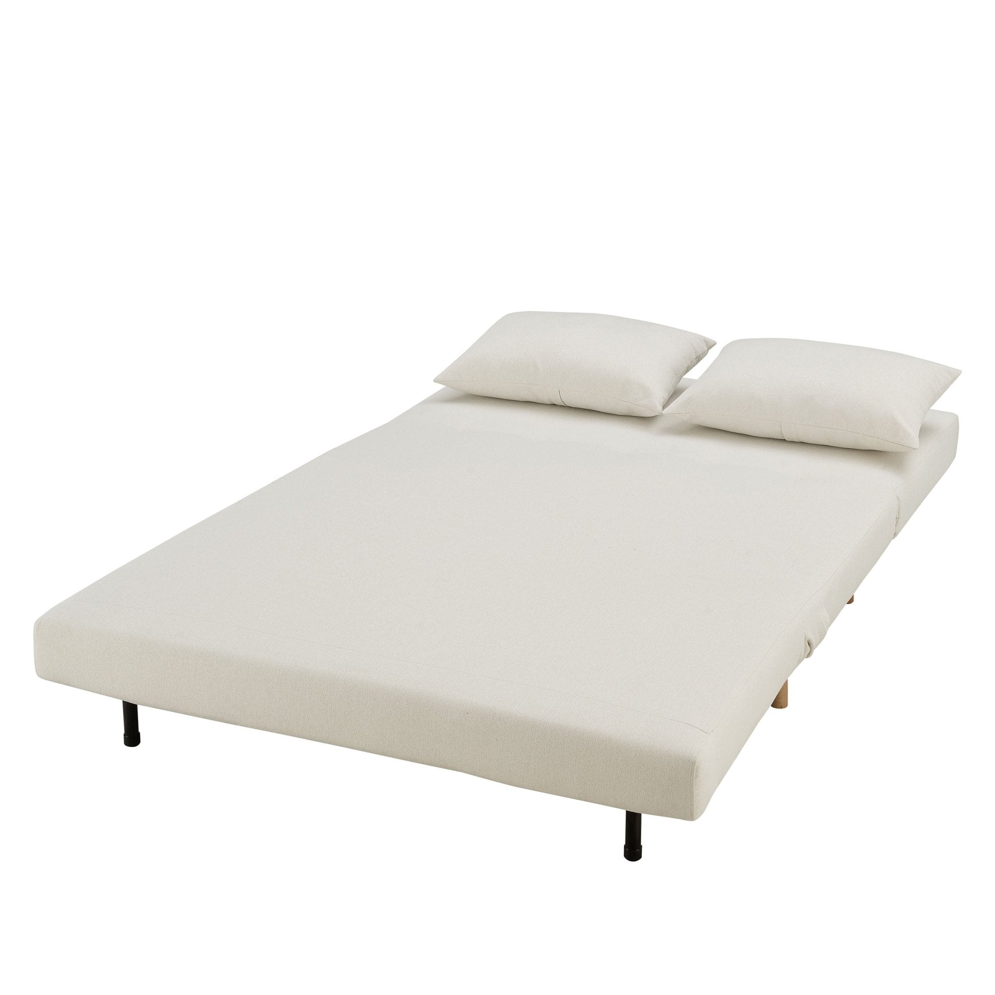 Seattle Double Click Clack Sofa Bed - Cream Linen