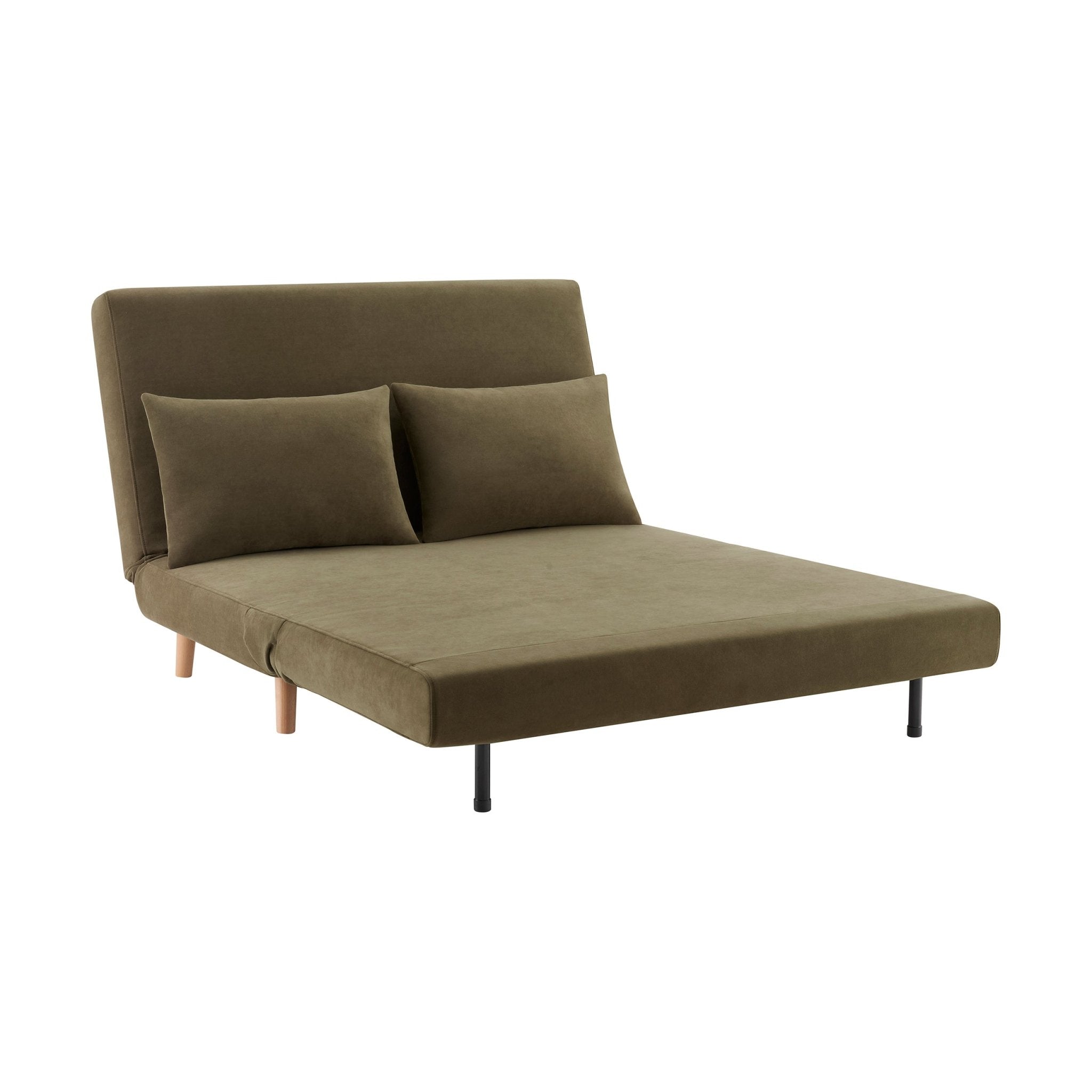Seattle Double Click Clack Sofa Bed - Olive Green