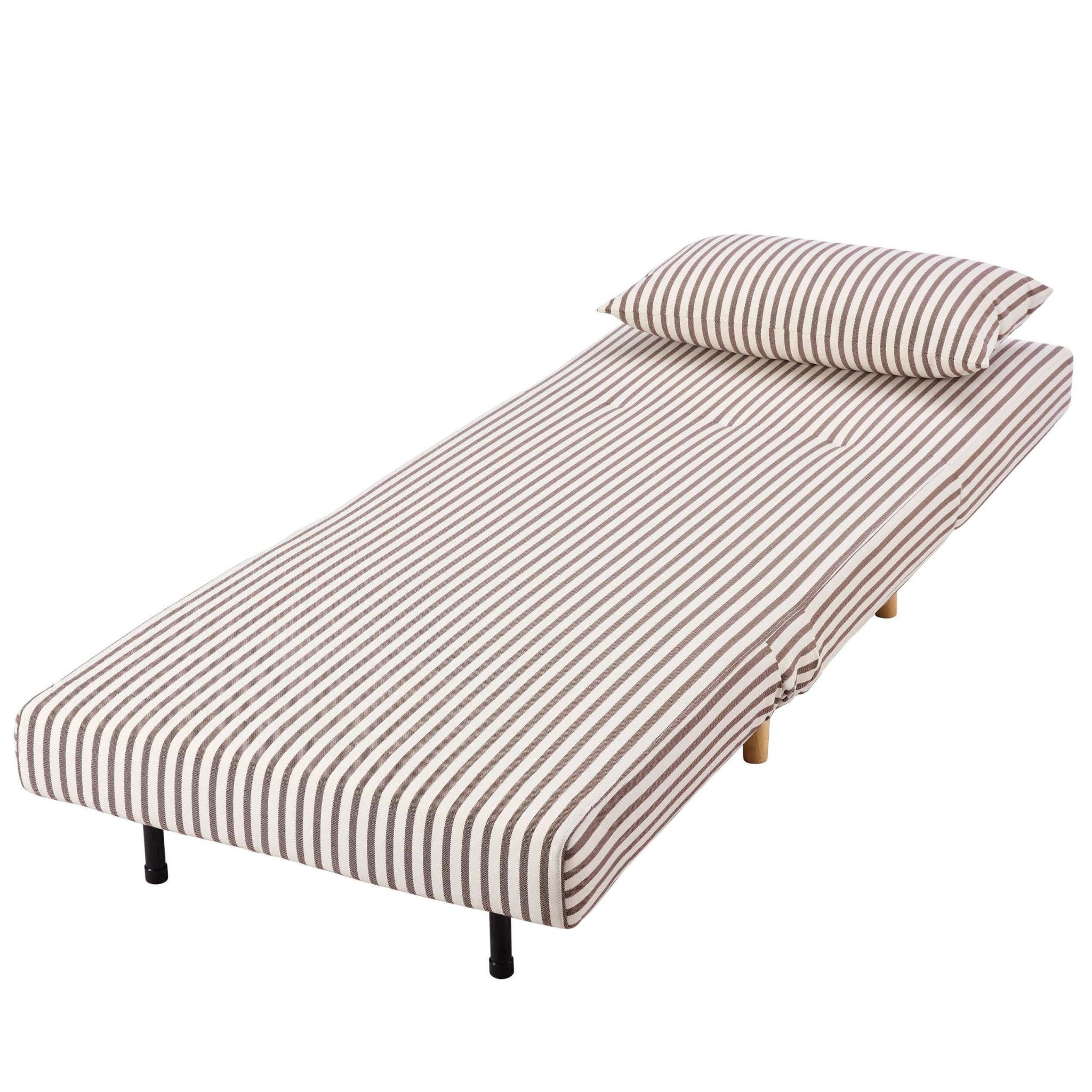 Seattle Single Click Clack Sofa Bed - Chocolate Stripe