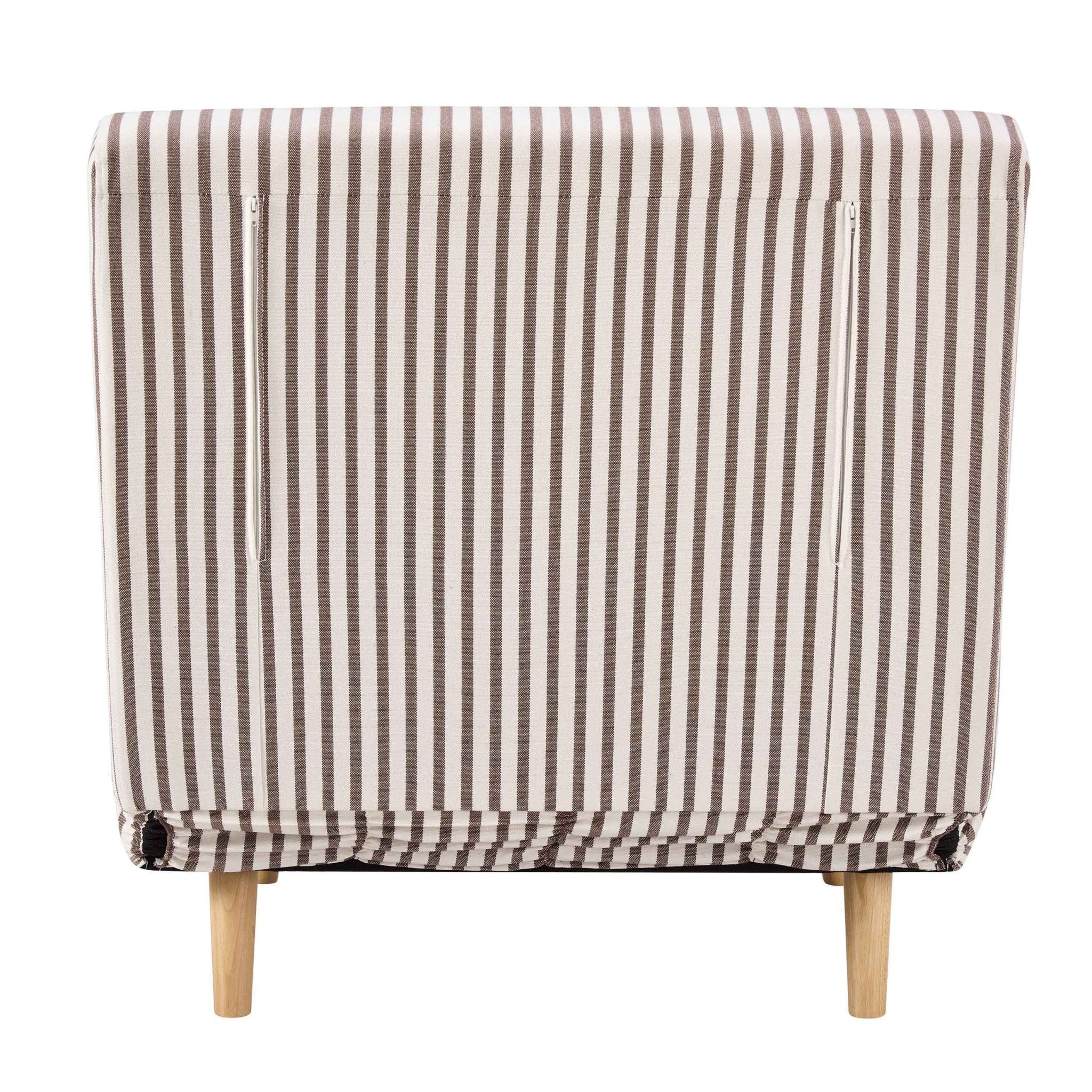 Seattle Single Click Clack Sofa Bed - Chocolate Stripe