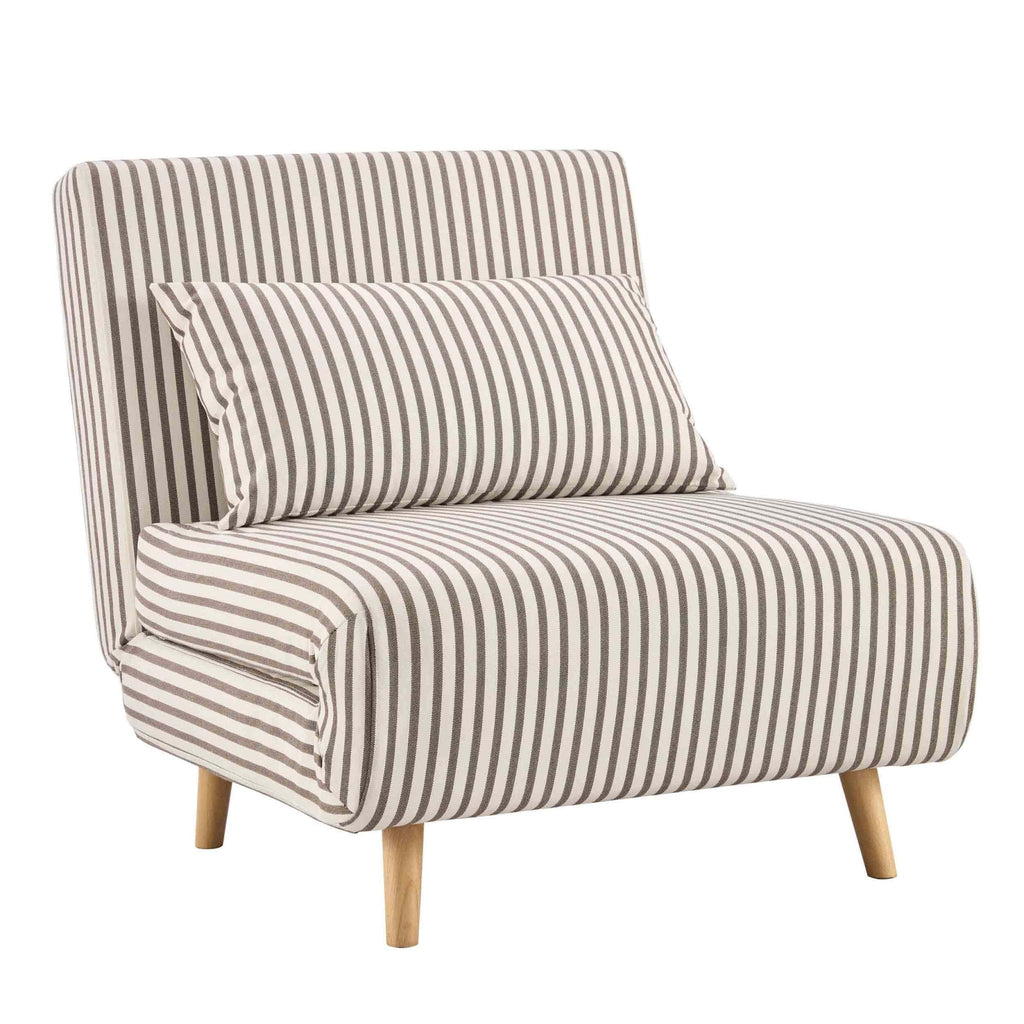 Seattle Single Click Clack Sofa Bed - Chocolate Stripe