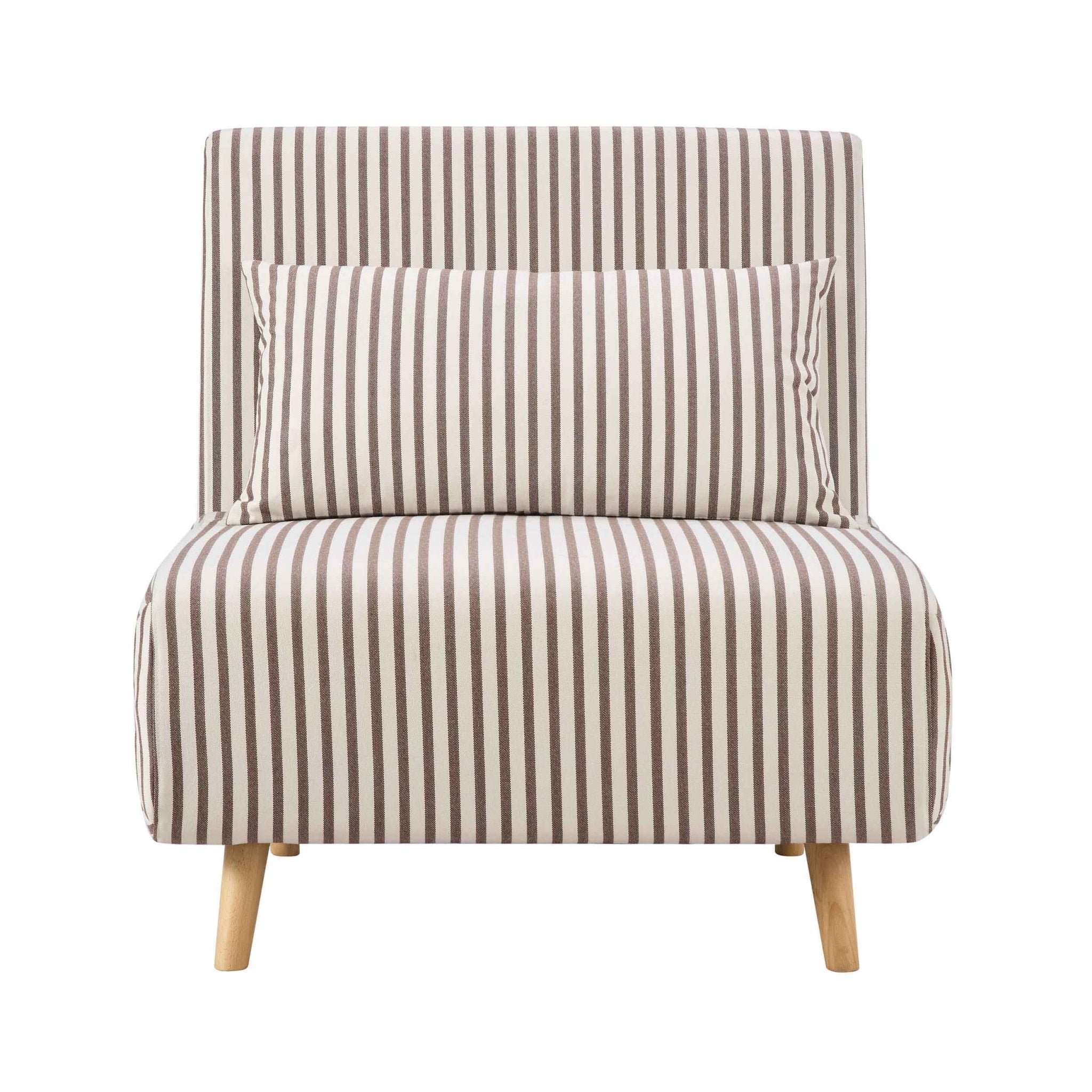 Seattle Single Click Clack Sofa Bed - Chocolate Stripe