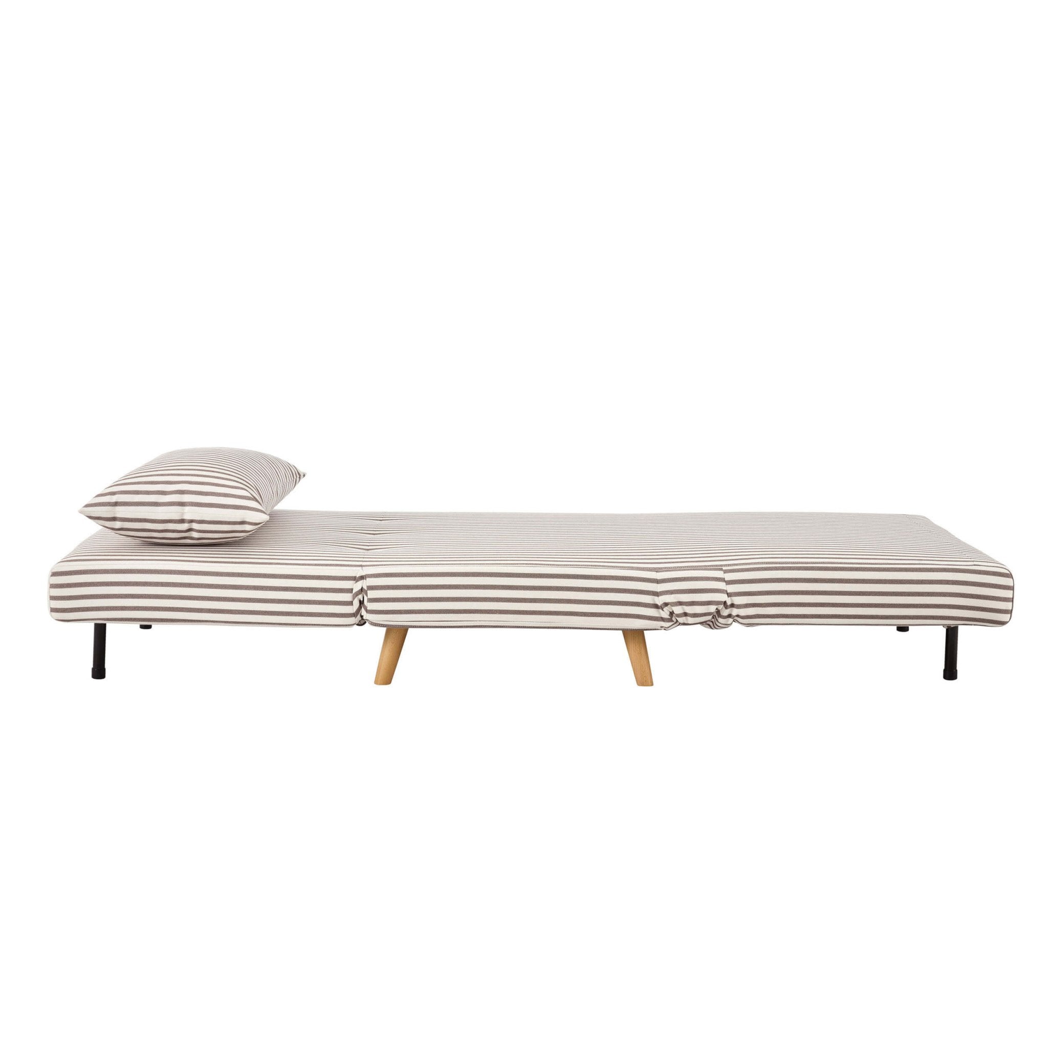 Seattle Single Click Clack Sofa Bed - Chocolate Stripe