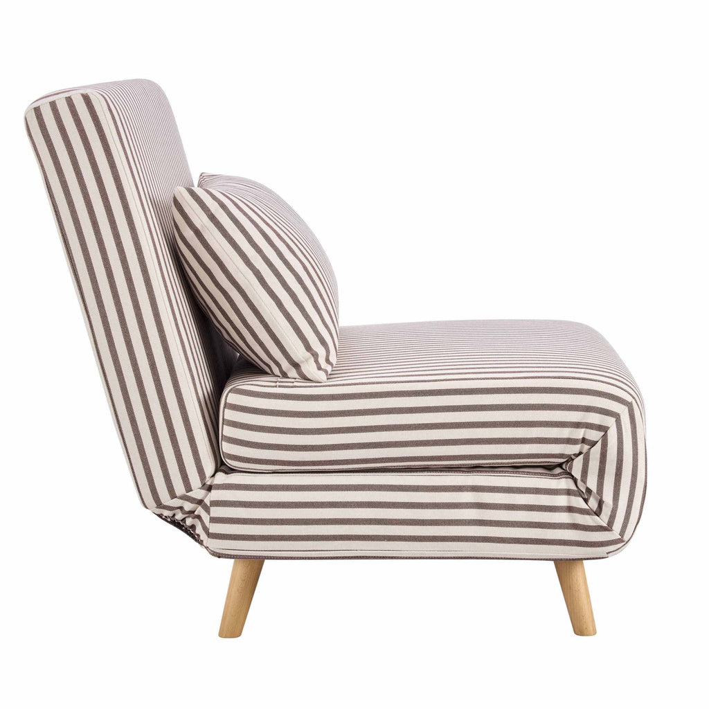 Seattle Single Click Clack Sofa Bed - Chocolate Stripe