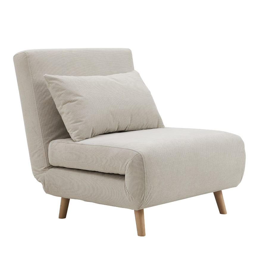 Seattle Single Click Clack Sofa Bed - Corduroy - Pebble