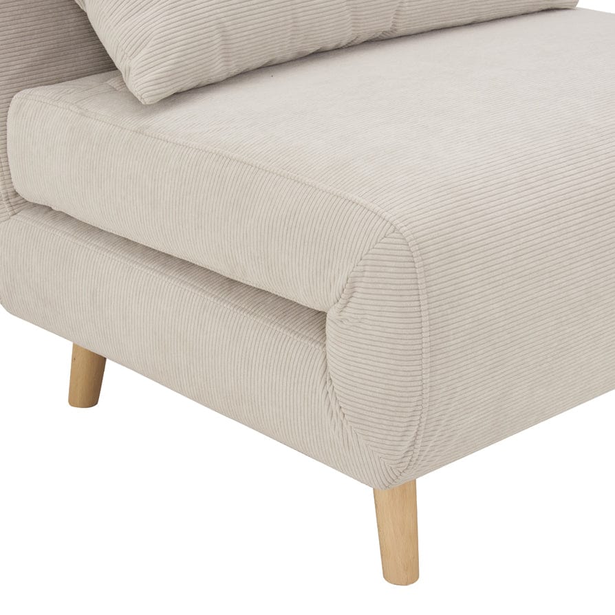 Seattle Single Click Clack Sofa Bed - Corduroy - Pebble