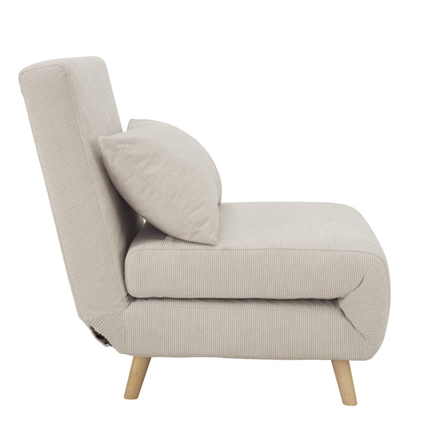 Seattle Single Click Clack Sofa Bed - Corduroy - Pebble