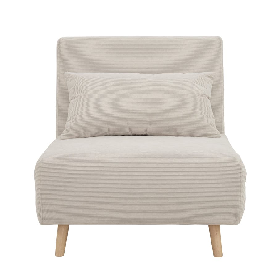 Seattle Single Click Clack Sofa Bed - Corduroy - Pebble