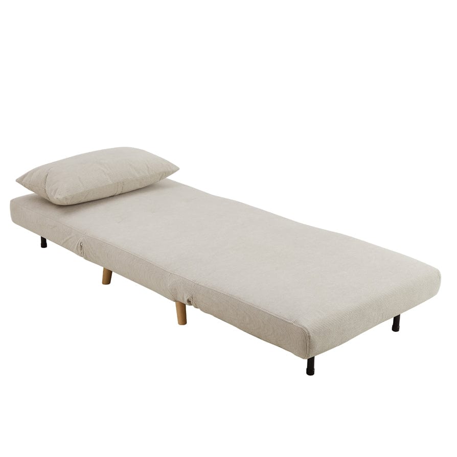 Seattle Single Click Clack Sofa Bed - Corduroy - Pebble