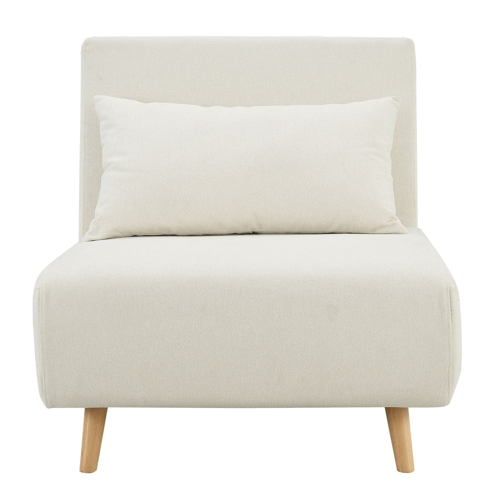 Seattle Single Click Clack Sofa Bed - Cream Linen
