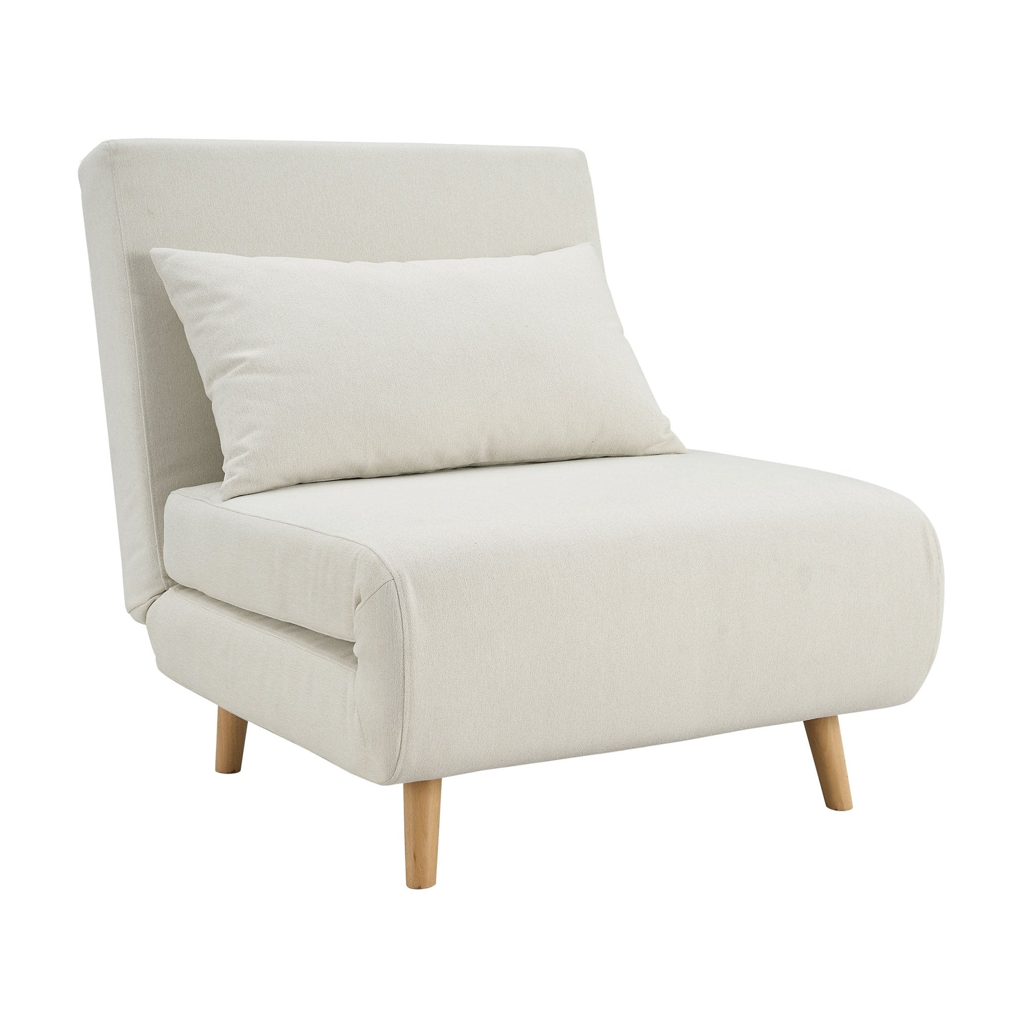 Seattle Single Click Clack Sofa Bed - Cream Linen