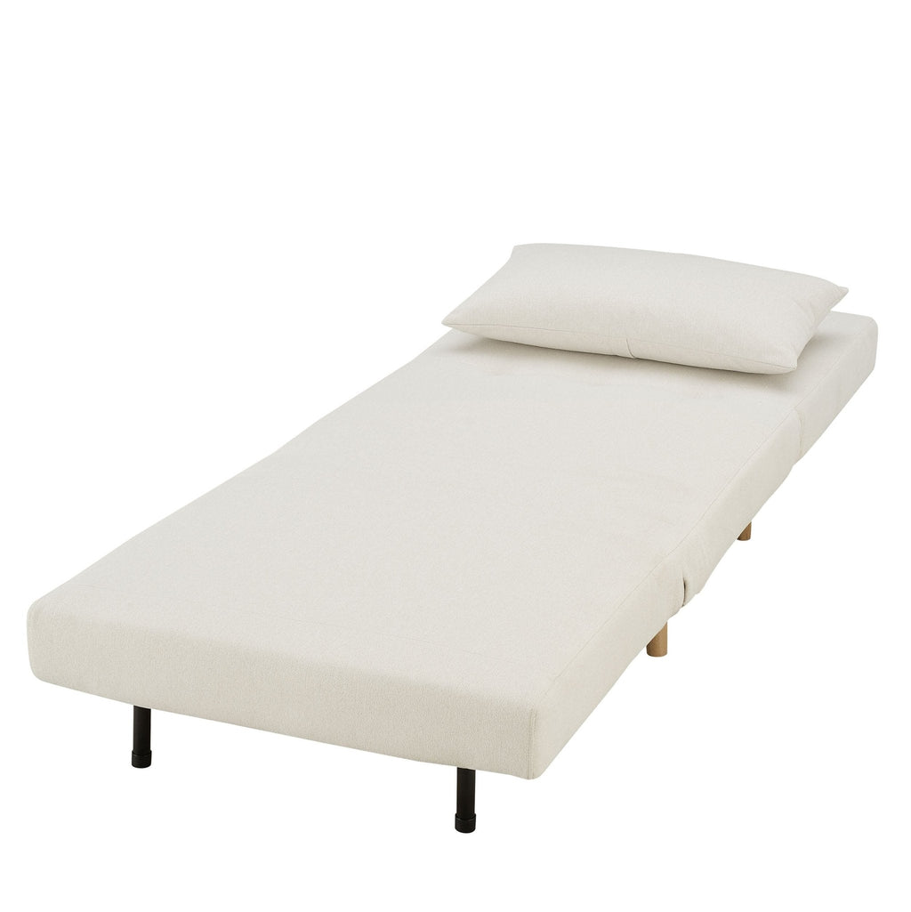 Seattle Single Click Clack Sofa Bed - Cream Linen