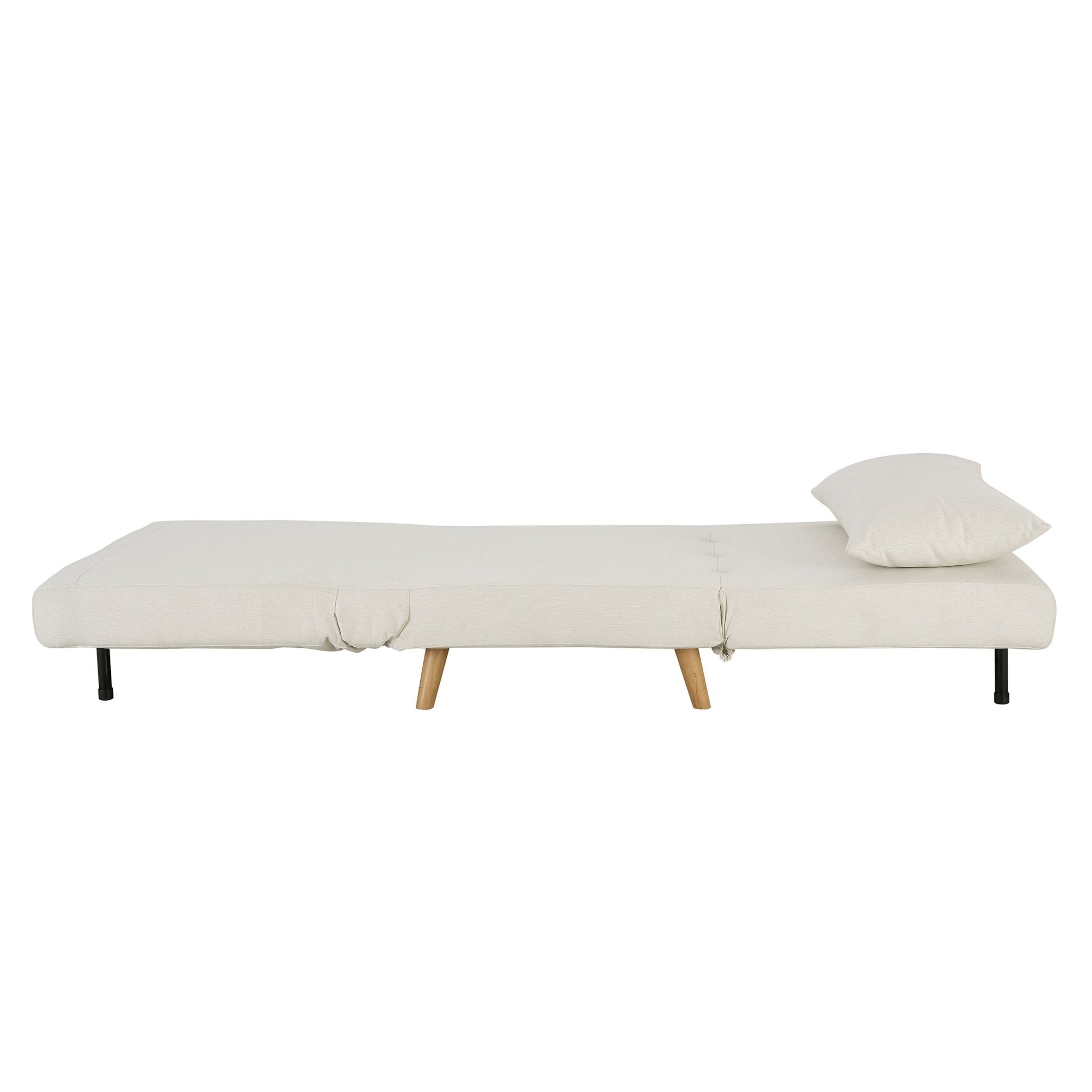 Seattle Single Click Clack Sofa Bed - Cream Linen