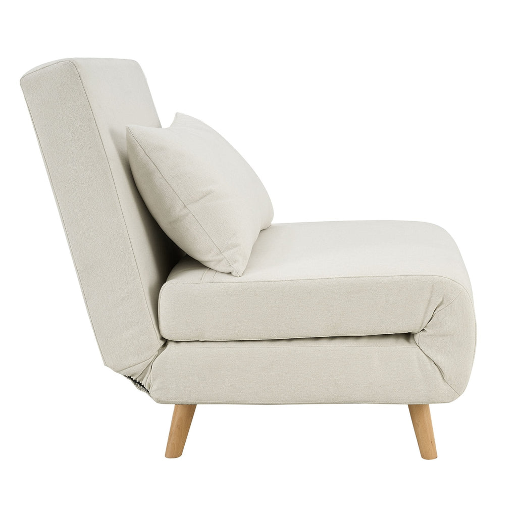 Seattle Single Click Clack Sofa Bed - Cream Linen