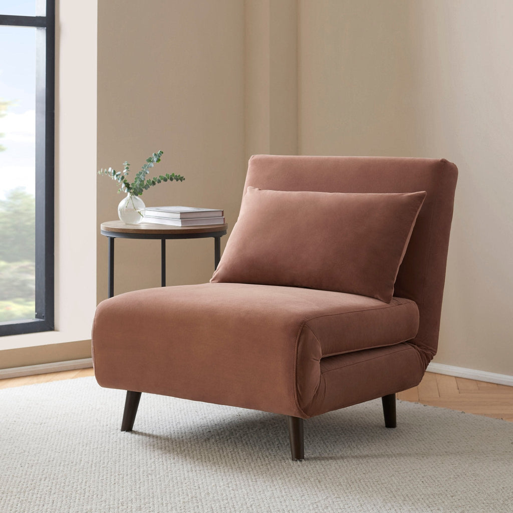 Seattle Single Click Clack Sofa Bed - Mauve