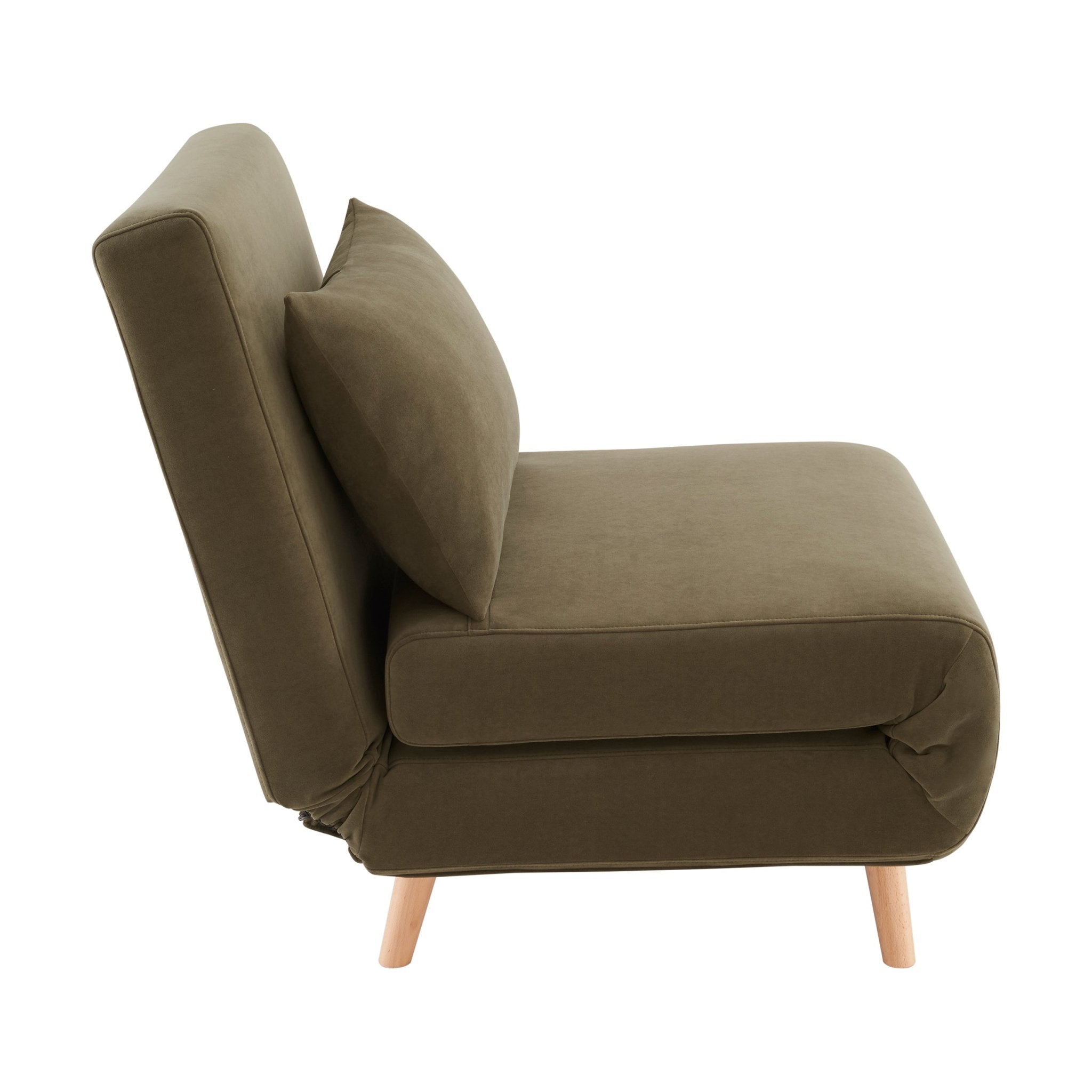 Seattle Single Click Clack Sofa Bed - Olive Green