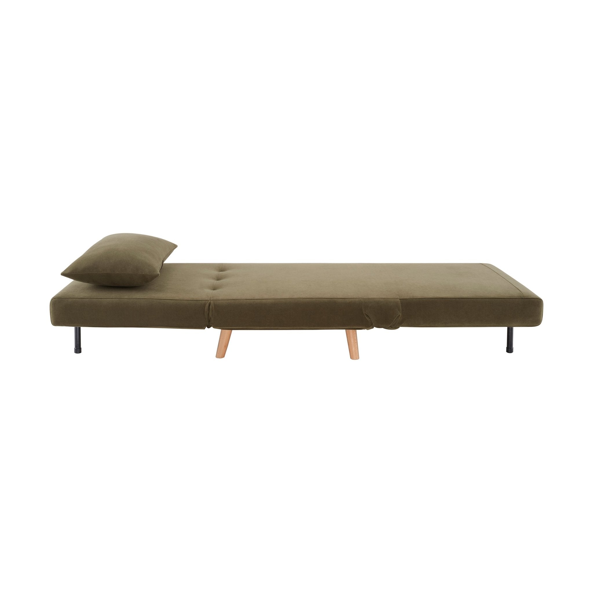 Seattle Single Click Clack Sofa Bed - Olive Green