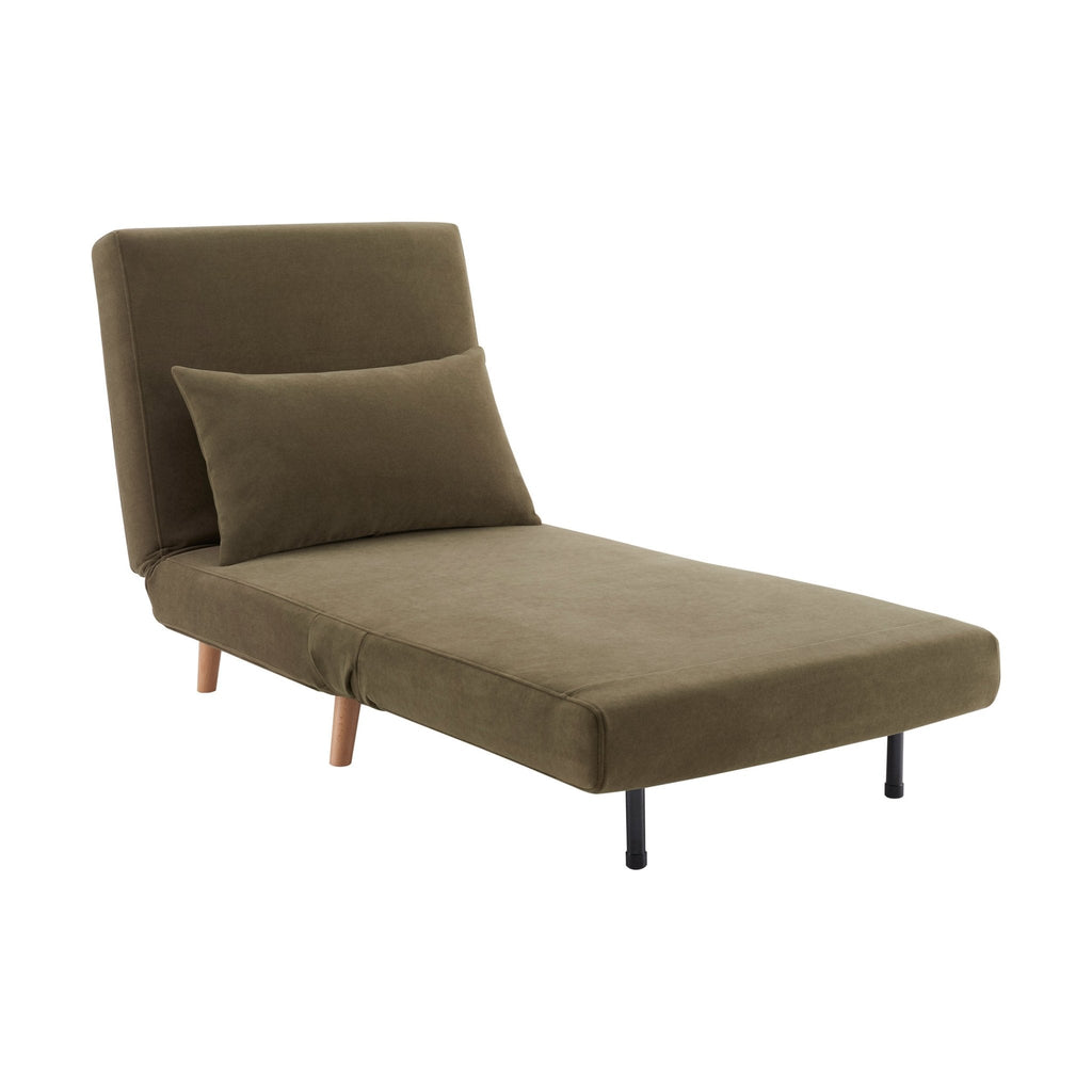 Seattle Single Click Clack Sofa Bed - Olive Green