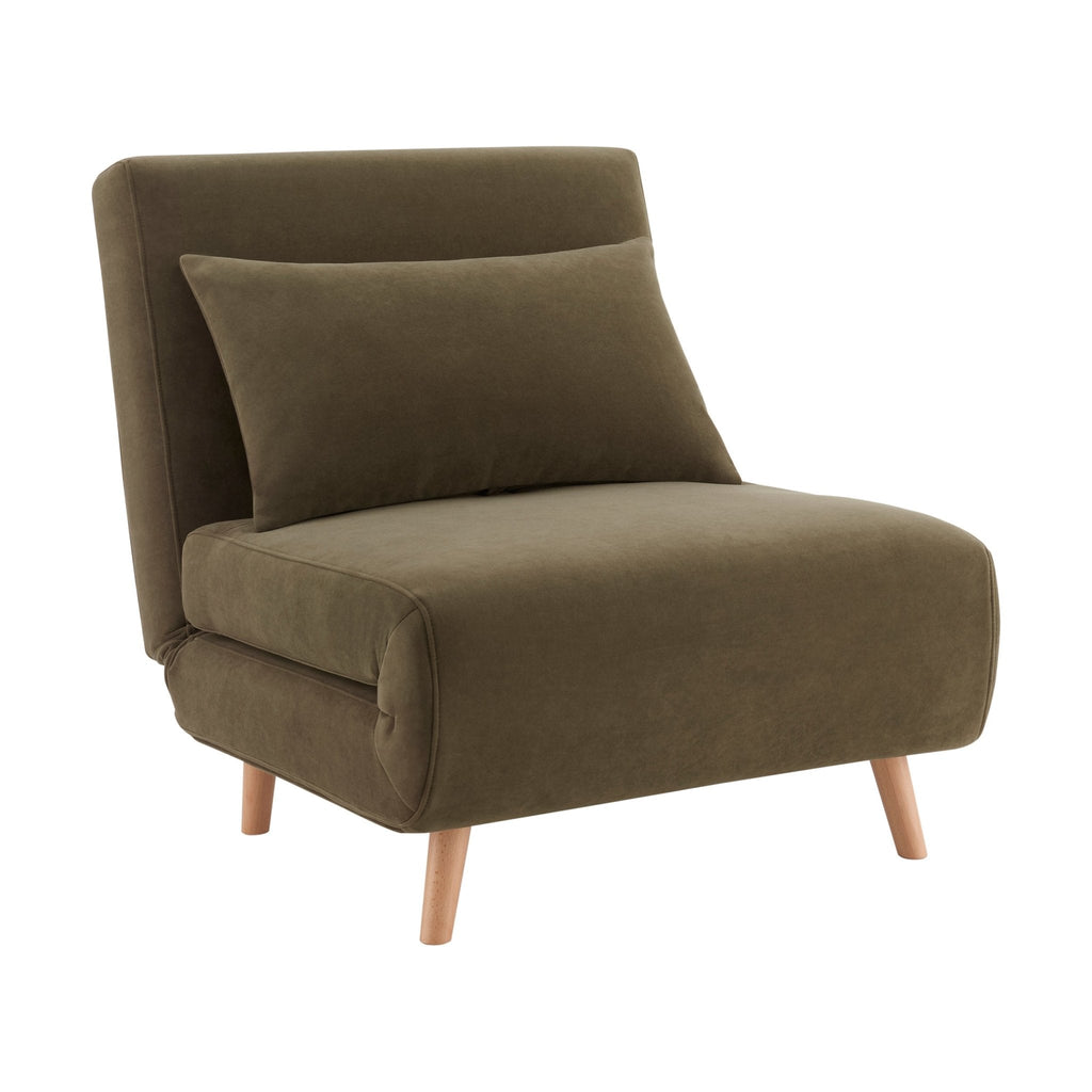 Seattle Single Click Clack Sofa Bed - Olive Green