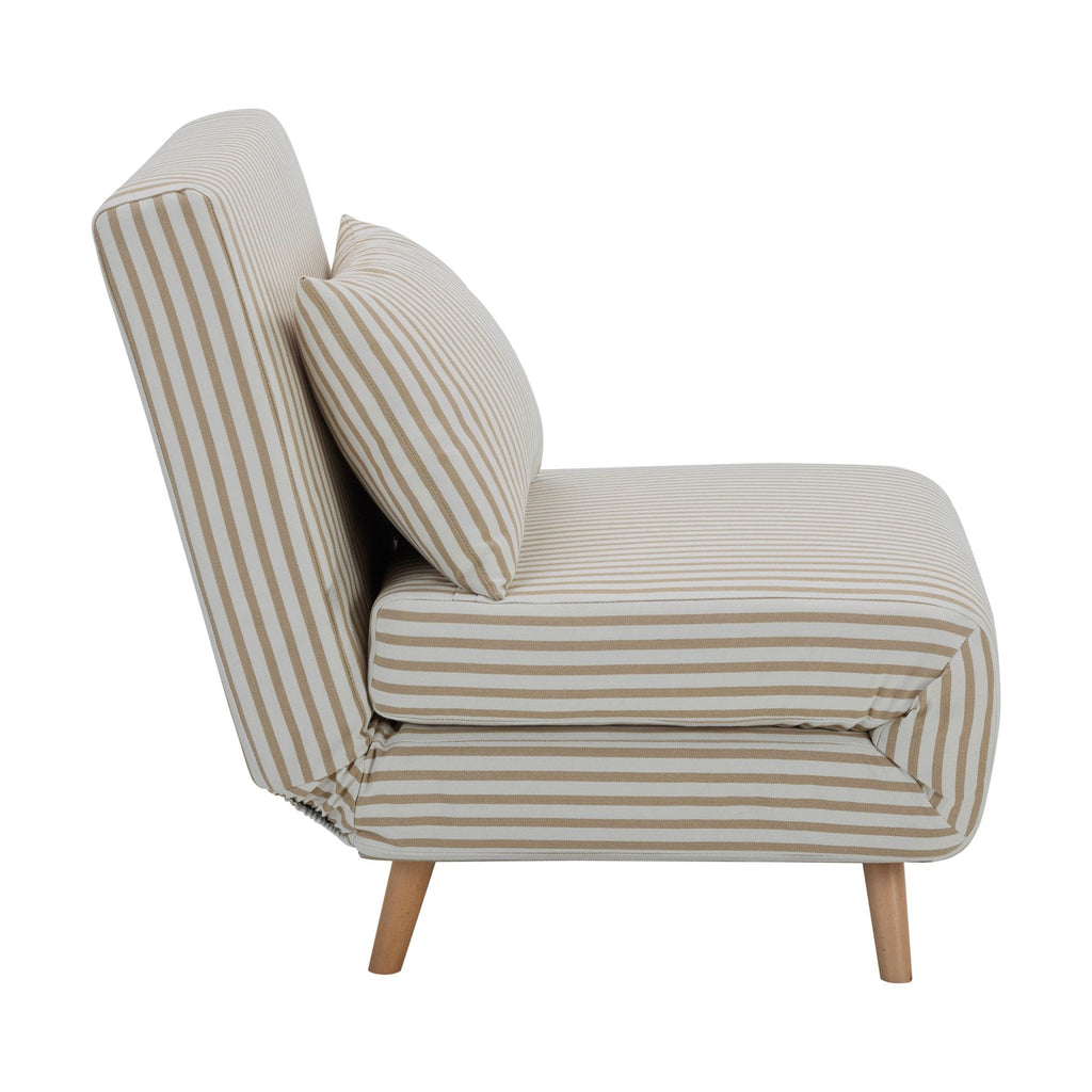 Seattle Single Click Clack Sofa Bed - Sand Stripe