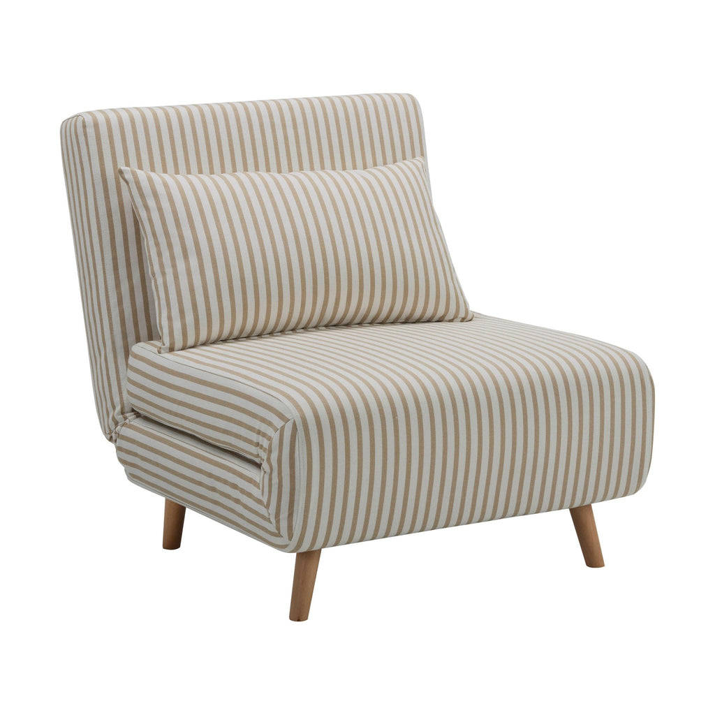 Seattle Single Click Clack Sofa Bed - Sand Stripe