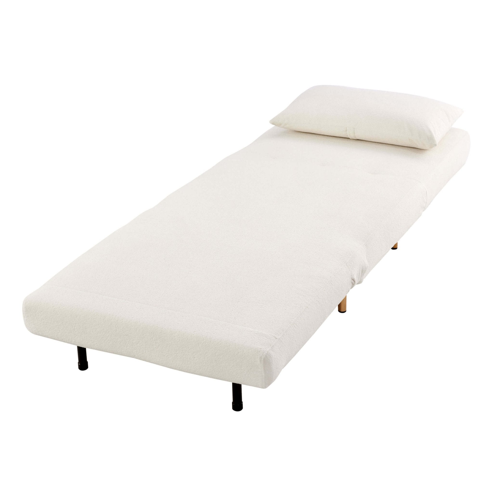 Seattle Single Click Clack Sofa Bed - Teddy Cream