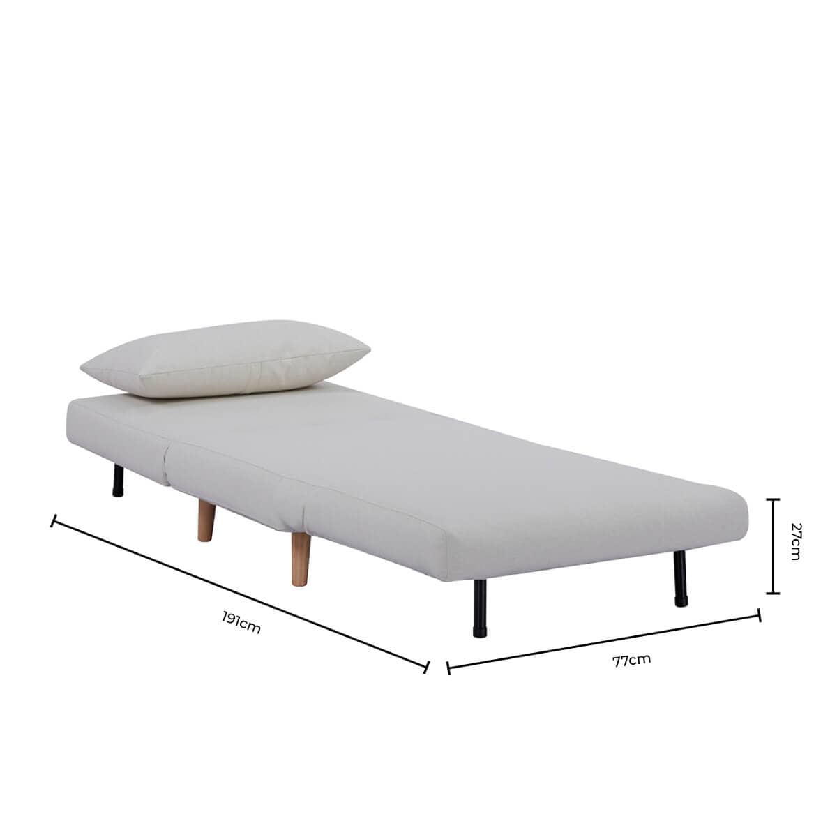 Seattle Single Click Clack Sofa Bed - Warm Natural