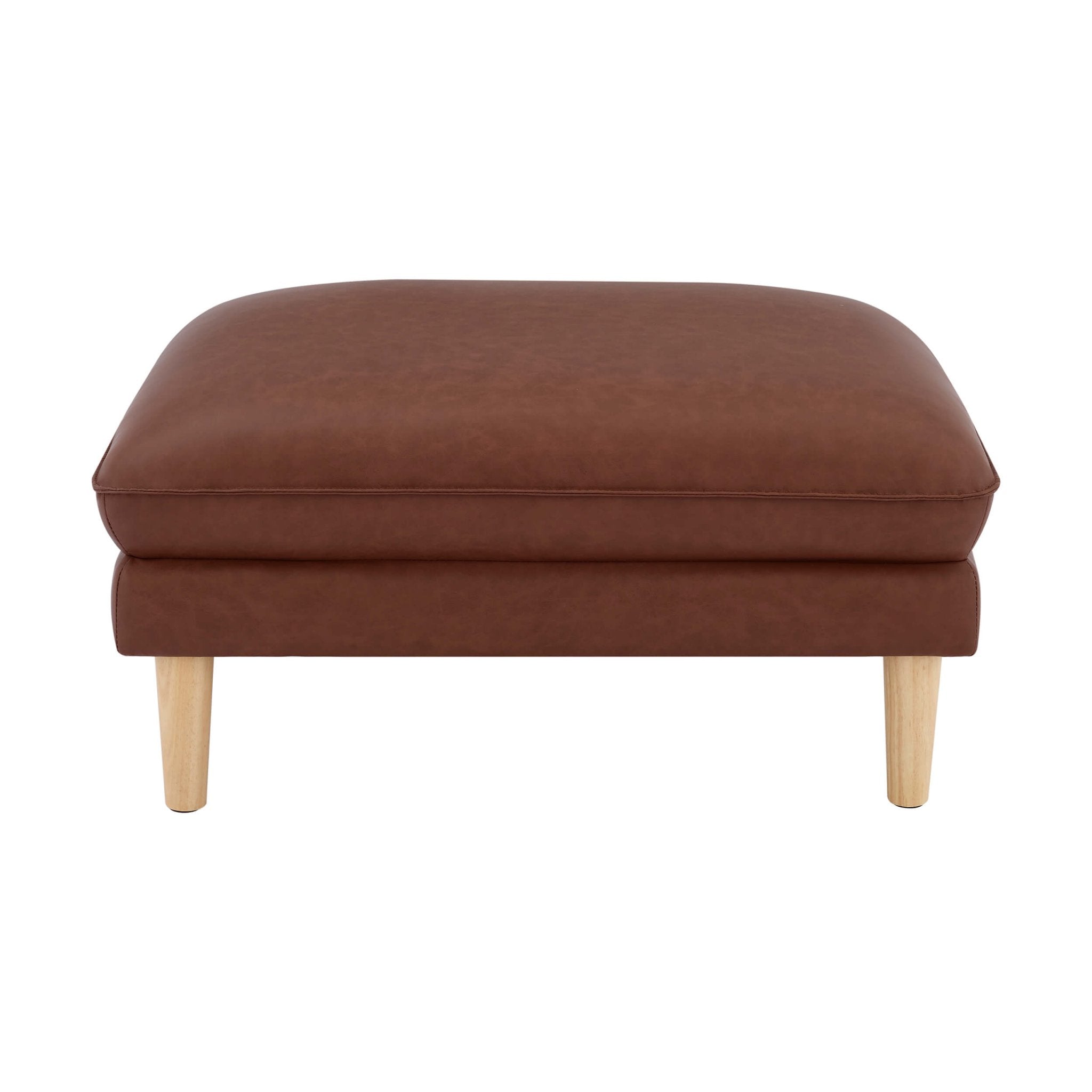 Shoreditch Pouffe - Faux Leather Tan