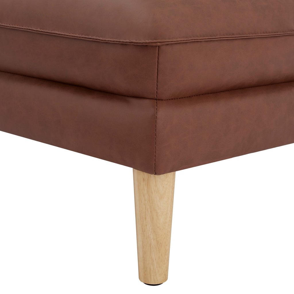 Shoreditch Pouffe - Faux Leather Tan