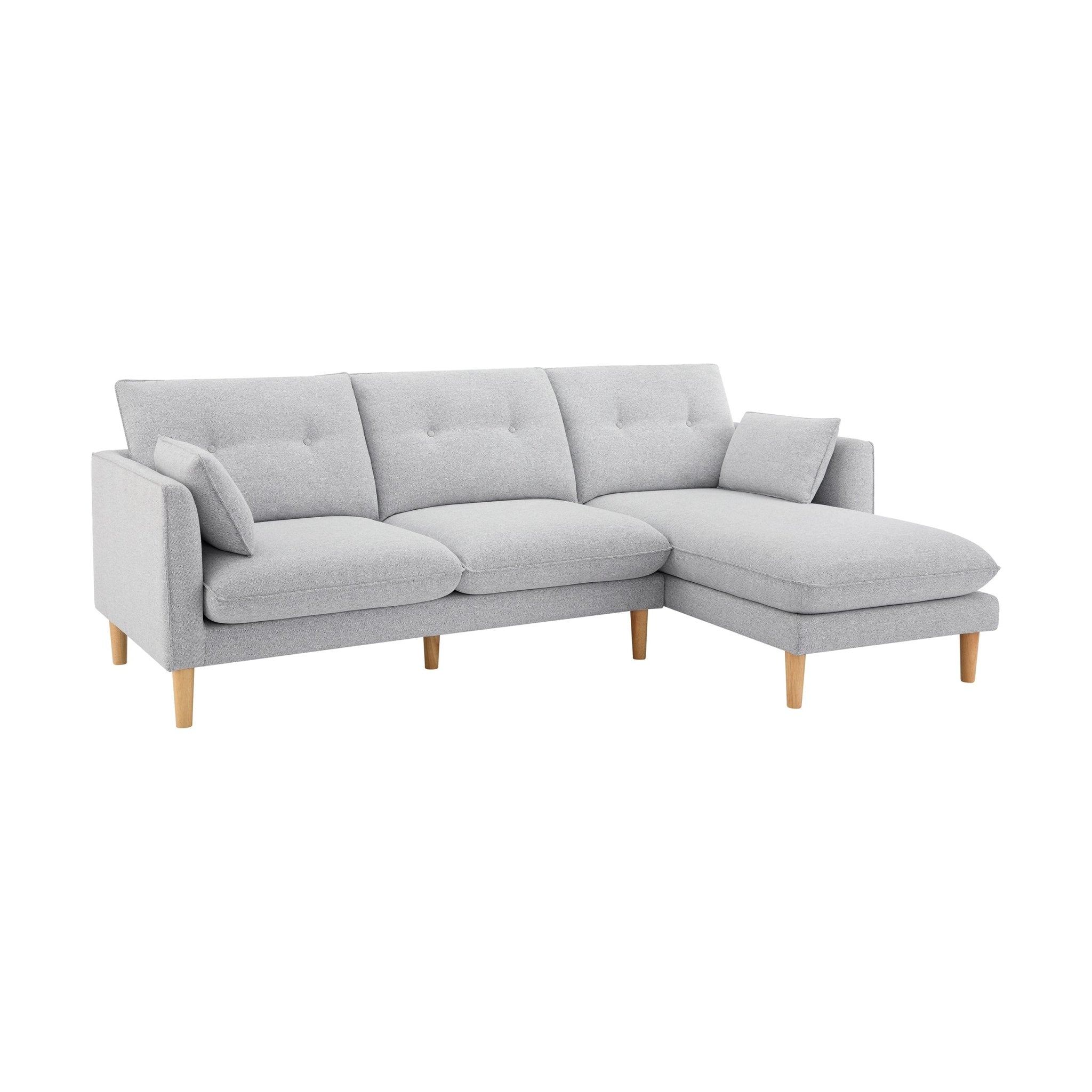 Shoreditch Right Hand Chaise Sofa - Light Grey